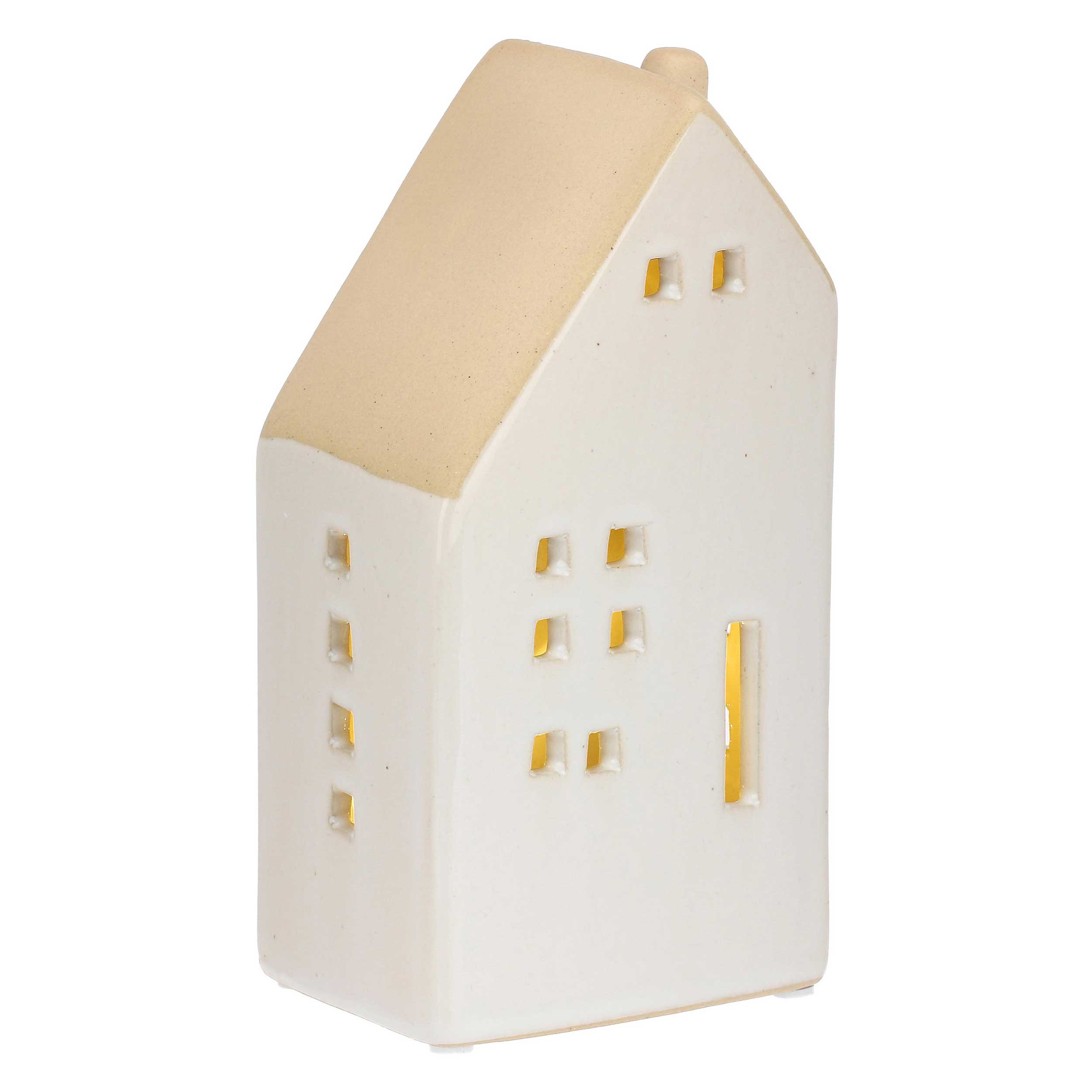 Casa Led Camino Bianco, Nelvillaggio - Gres, 8,7 x 6,5 x 16,7 cm