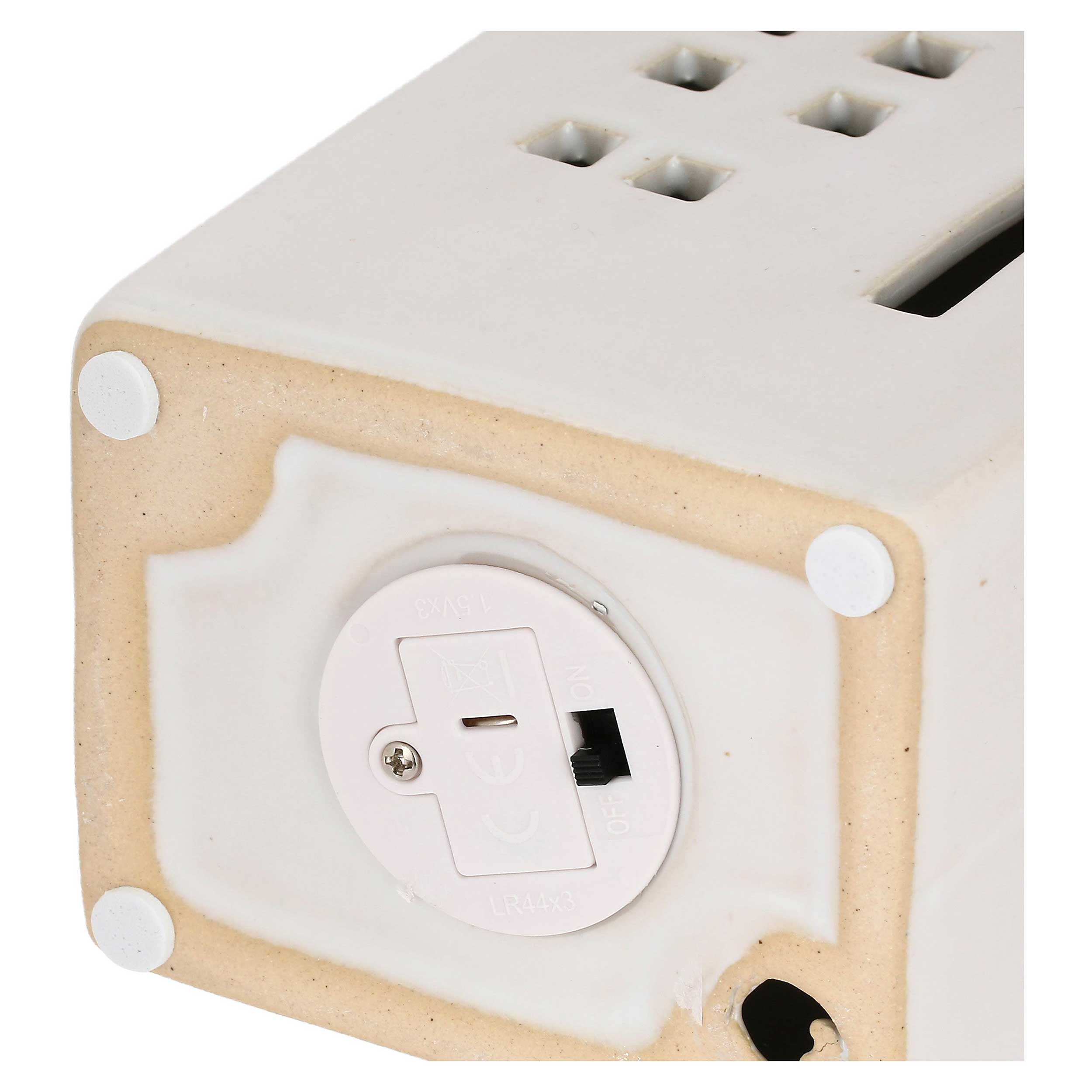 Casa Led Camino Bianco, Nelvillaggio - Gres, 8,7 x 6,5 x 16,7 cm