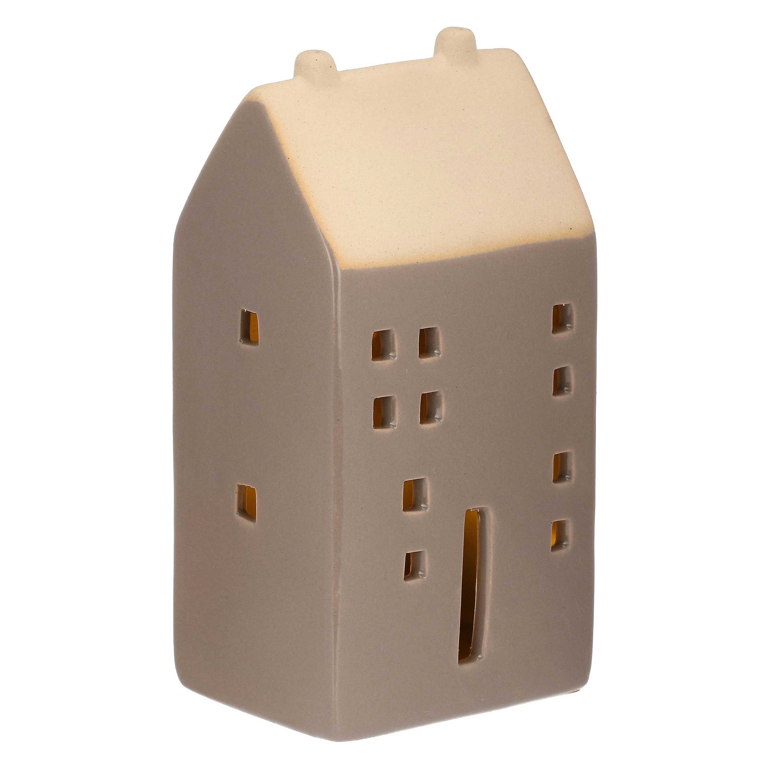 Casa Led Camini Grigio, Nelvillaggio - Gres, 9,4 x 7 x 17,4 cm