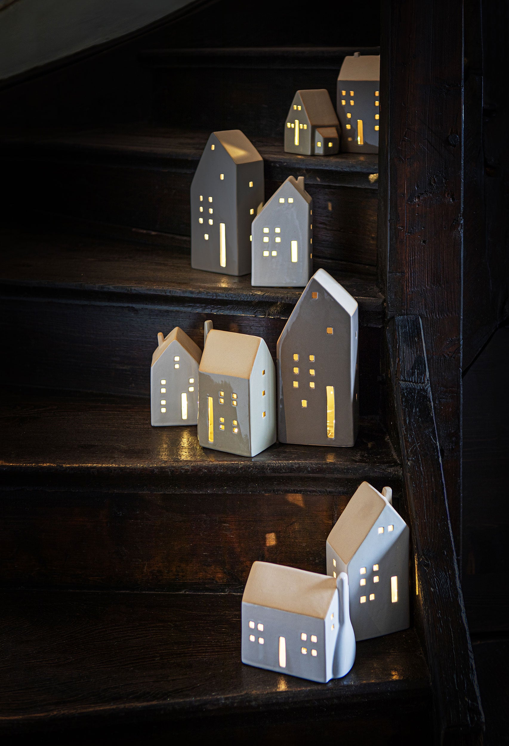Casa Led Camino Bianca, Nelvillaggio - Gres, 7,4 x 6,3 x 12,9 cm