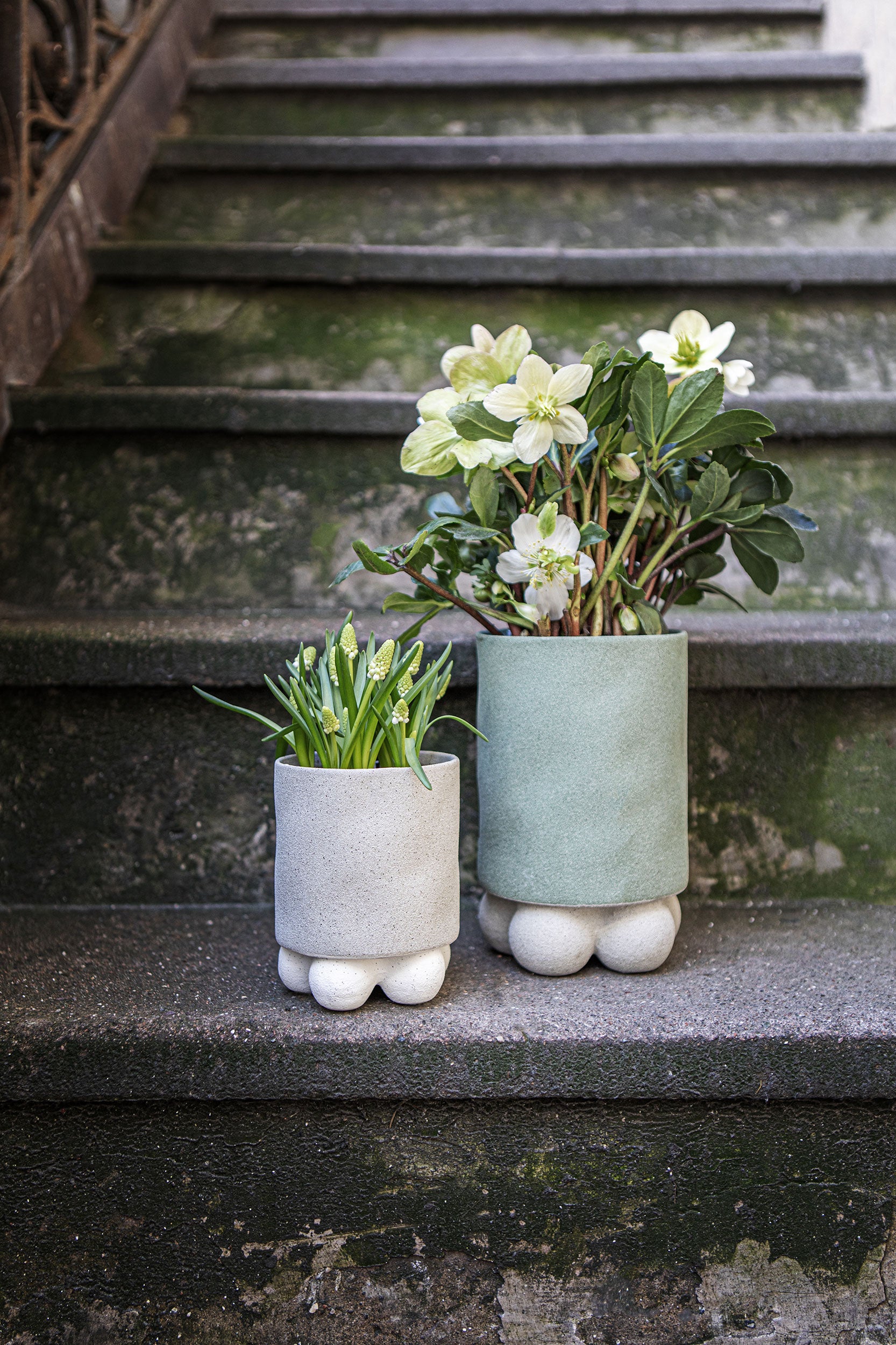 Set da 3, Cachepot M, Inequilibrio - Ceramica, 13,3 x 13,3 x 16,2 cm