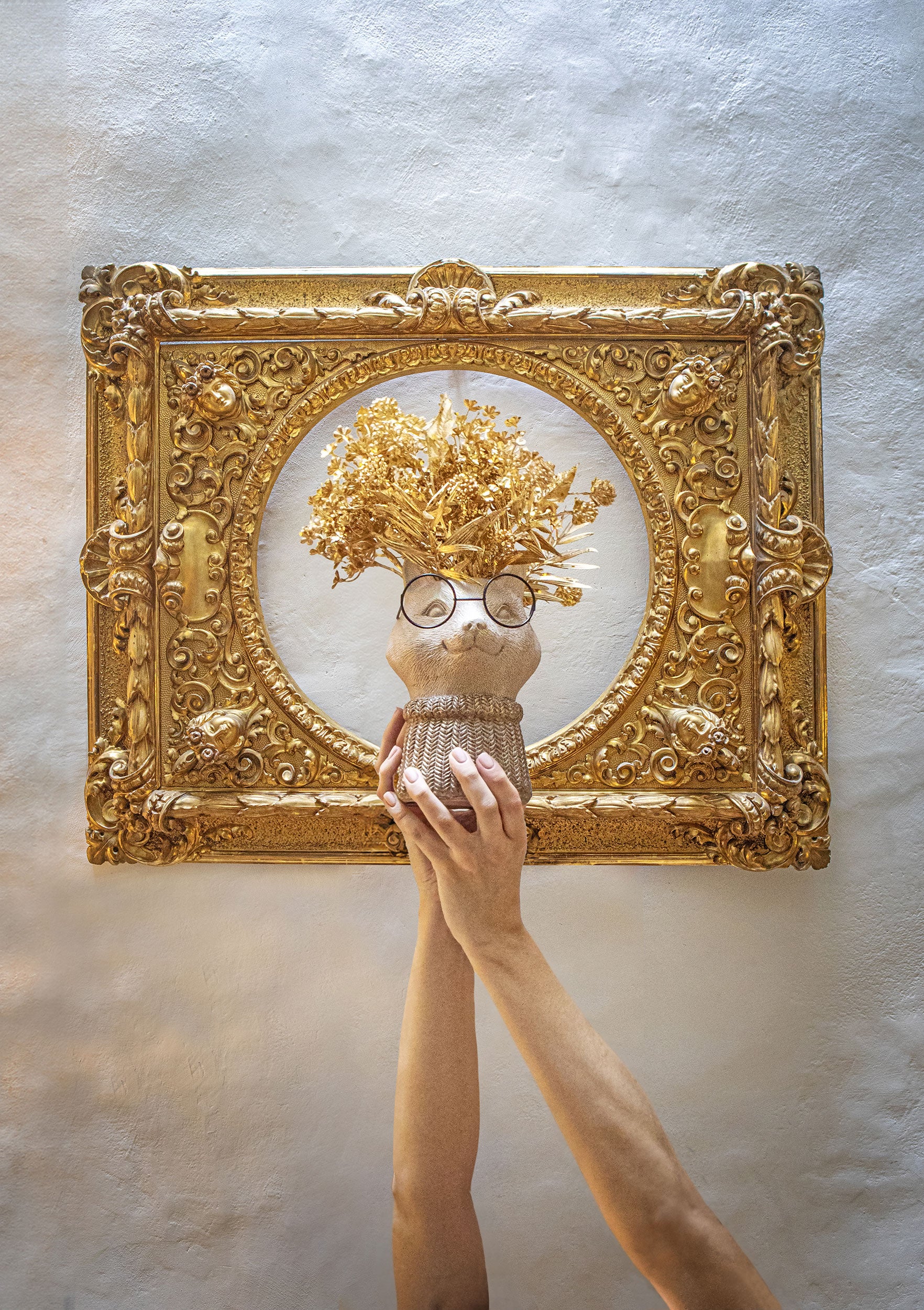 Vaso Gufo, Icuginidelbosco - Resina cementizia, 13 x 13 x 21 cm