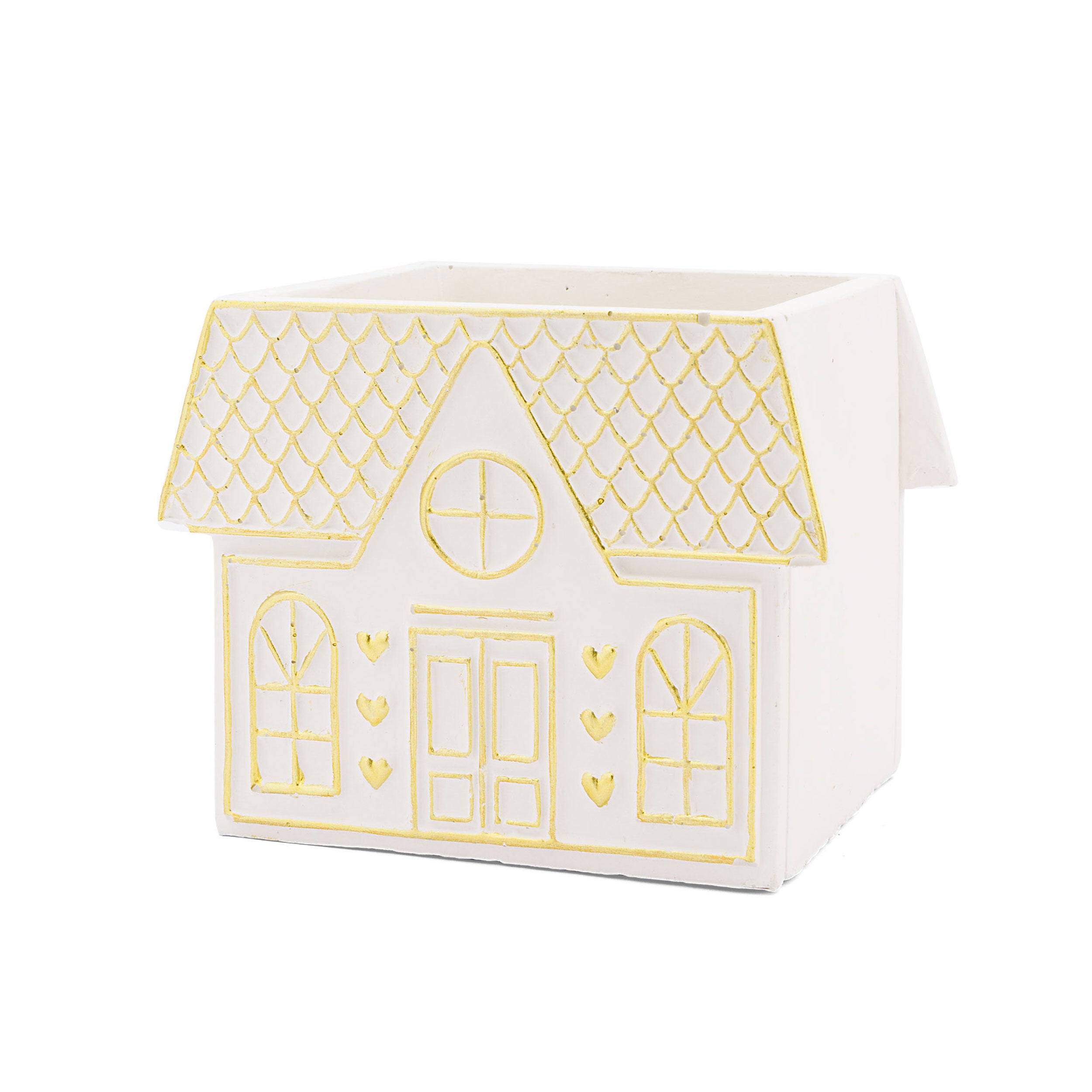 Cachepot Casa Bassa S, Lalineadoro - Resina cementizia, 13 x 11 x 10 cm