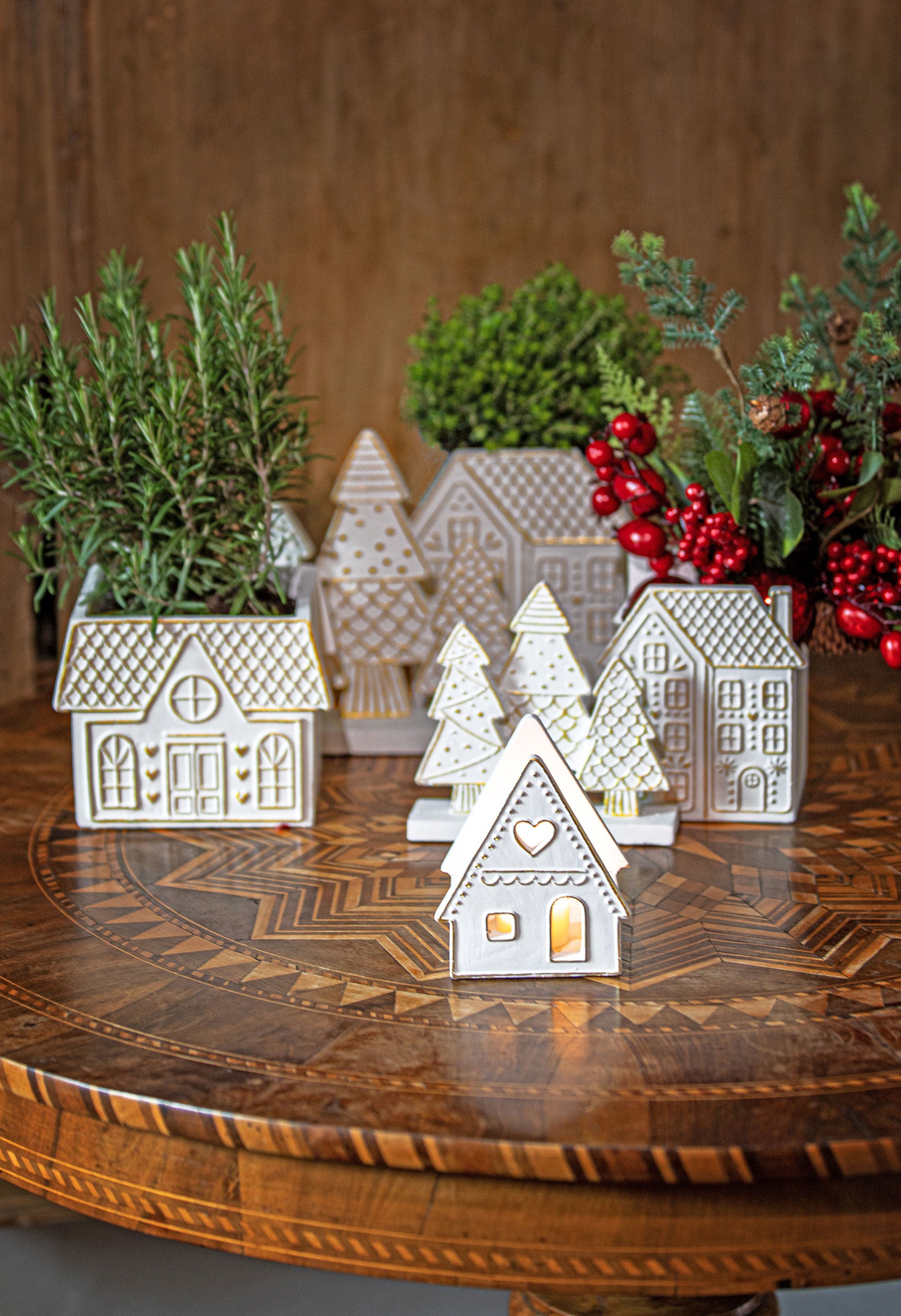 Set da 3, Tre Alberi M, Lalineadoro - Resina cementizia, 20,5 x 5,5 x 20 cm