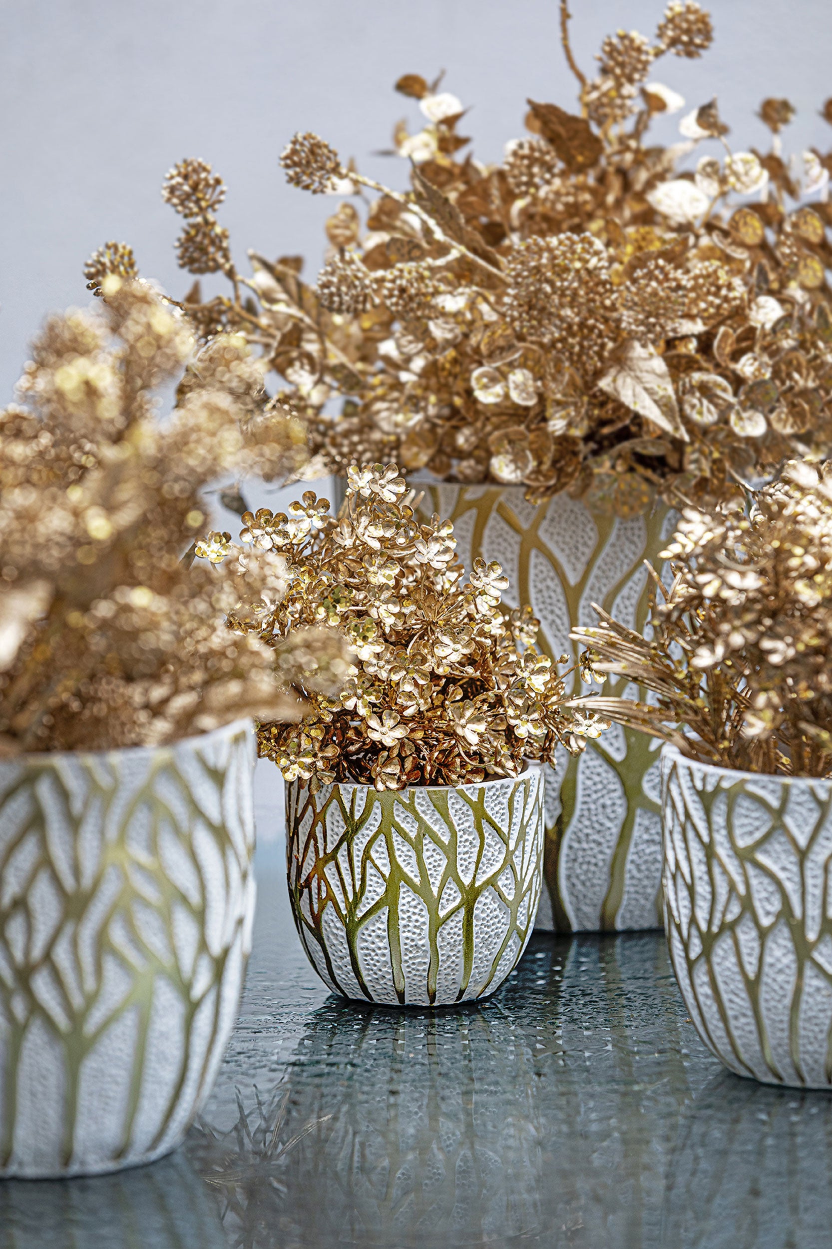 Cachepot xl, Sottobosco - Resina cementizia, 22x22x20 cm