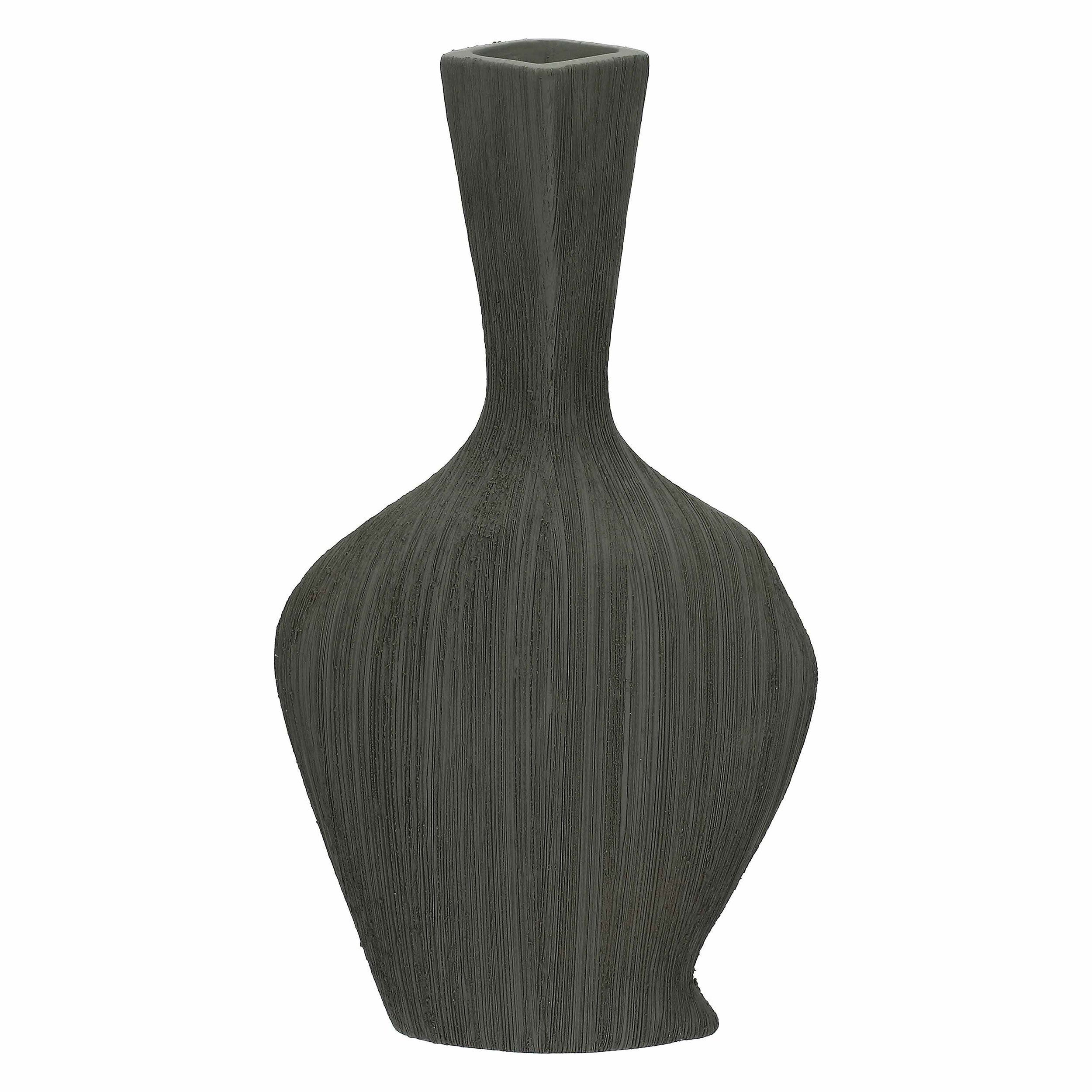 Vaso decorativo Medio Collo, Canapa - Gres, 17 x 7,5 x 31 cm