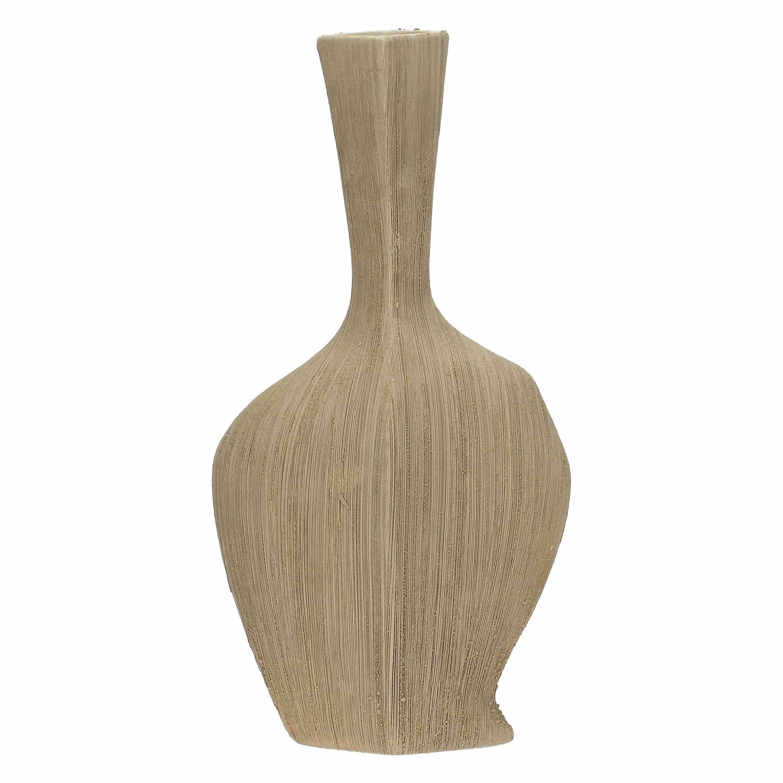 Vaso decorativo Alto Collo, Canapa - Gres, 20,5 x 9,5 x 41,5 cm