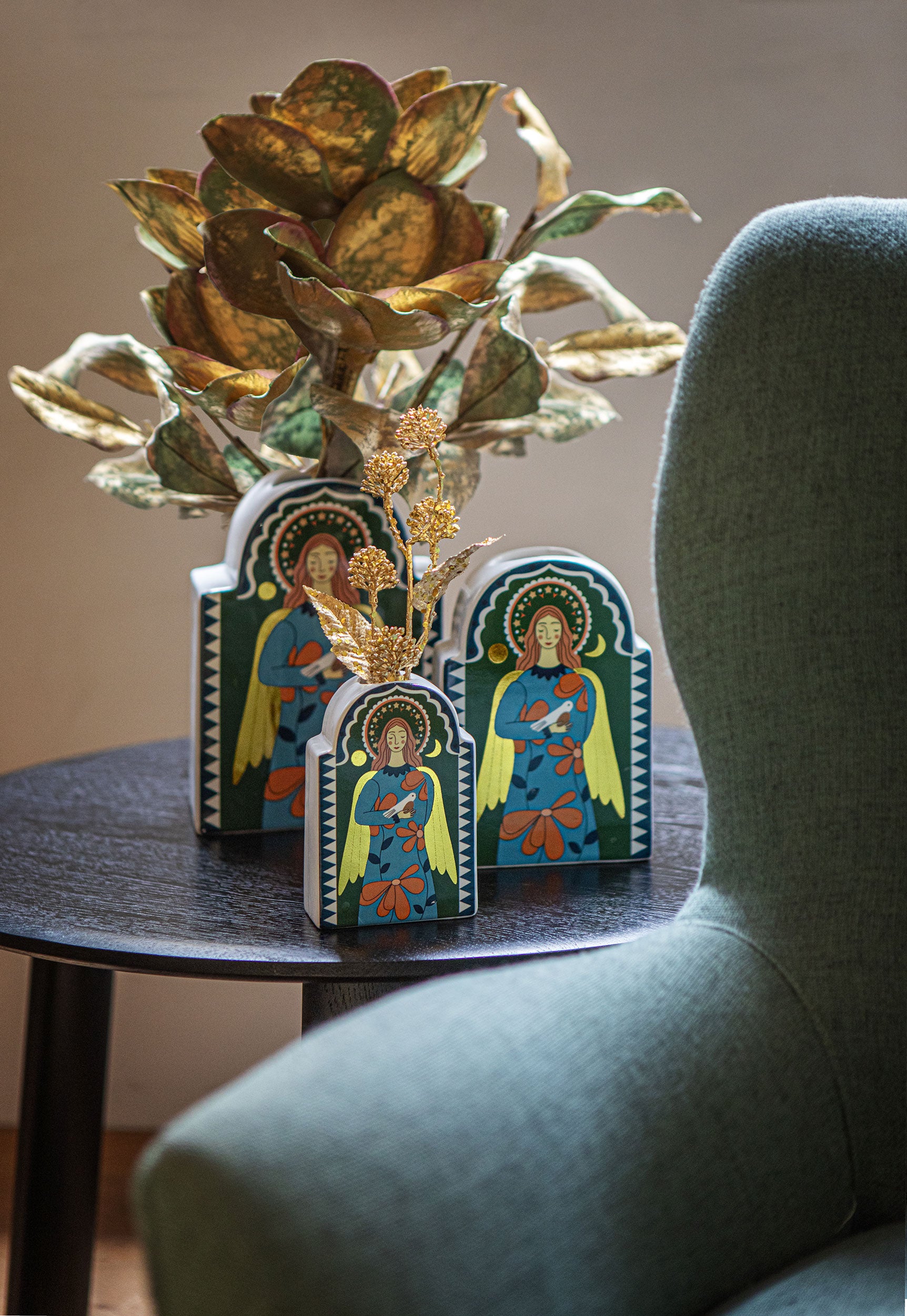 Set of 6, Pink Angel Vase S, Sonoiconico - Ceramic, 8.3 x 4.2 x 12.5 cm