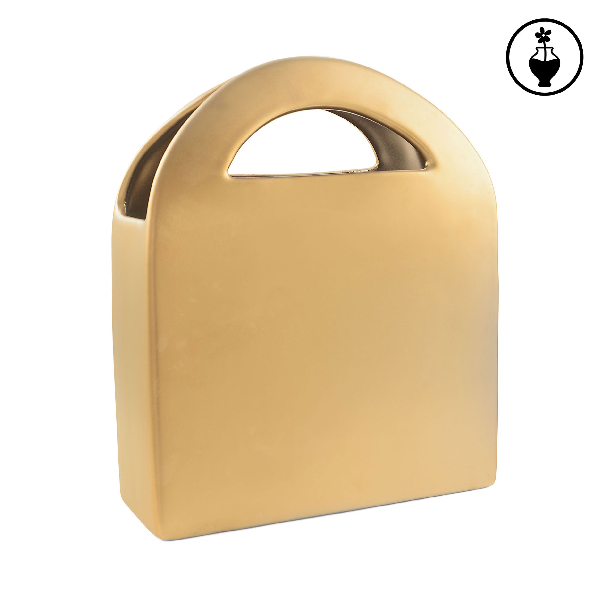 Matte Gold Square Bag, Lestilose - Stoneware, 17 x 6.2 x 20 cm