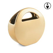 Round Bag Glossy Gold, Lestilose - Stoneware, 14 x 5 x 13.5 cm