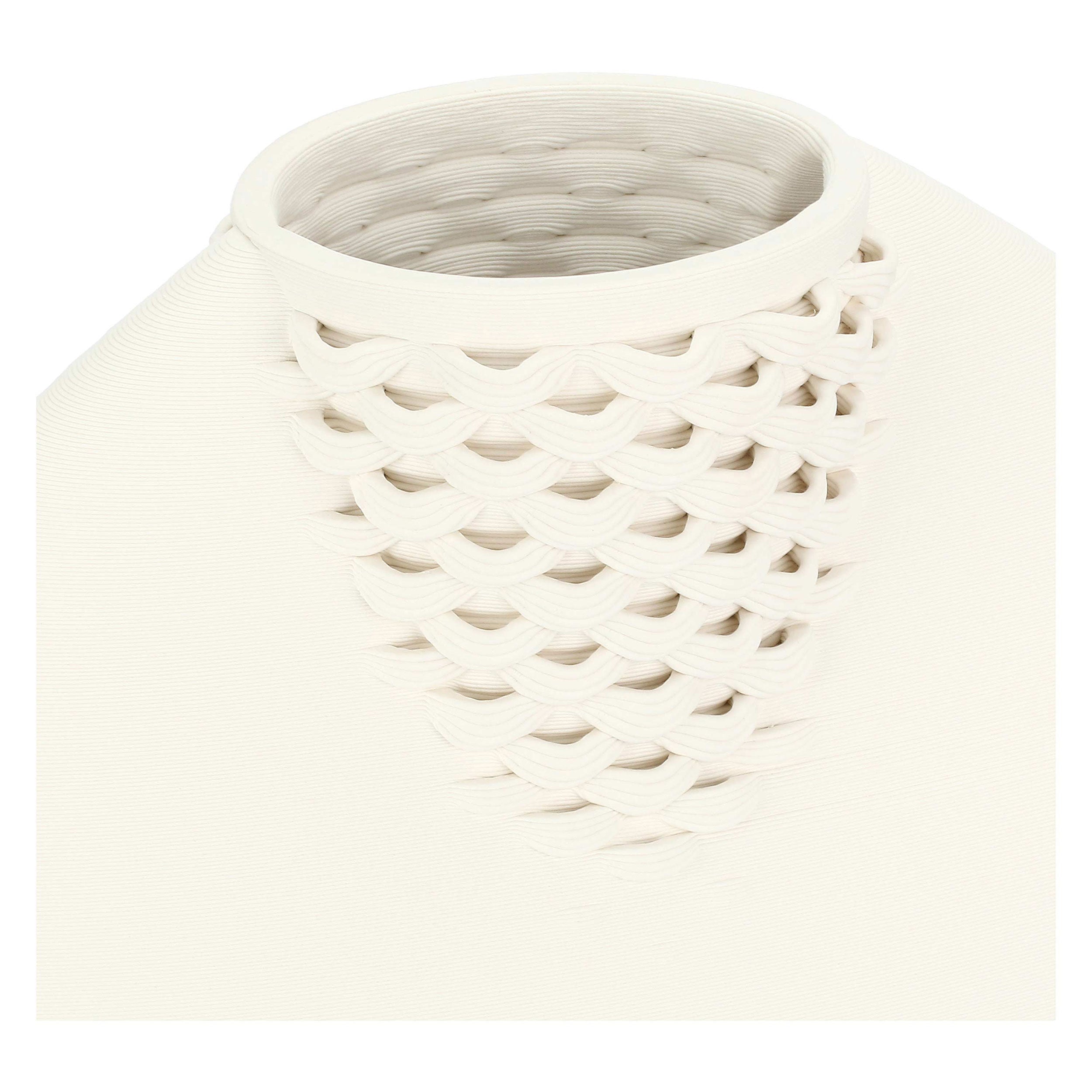 Vaso Deco Sfera Bianca, Amaglia - Porcellana, 21 x 12 x 36 cm