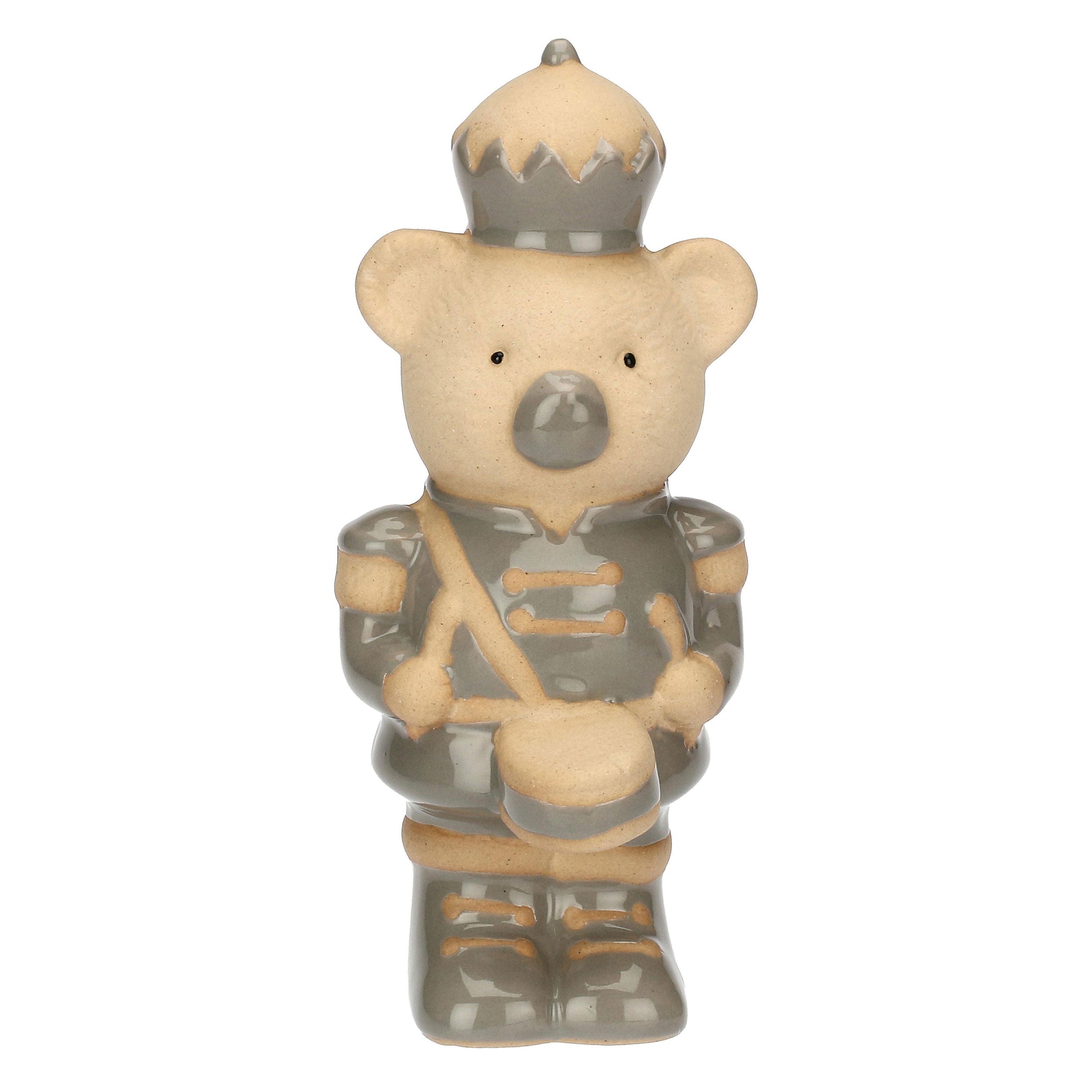 Set da 2, Orso Grigio, Laparata - Ceramica, 6,4 x 6,3 x 15 cm