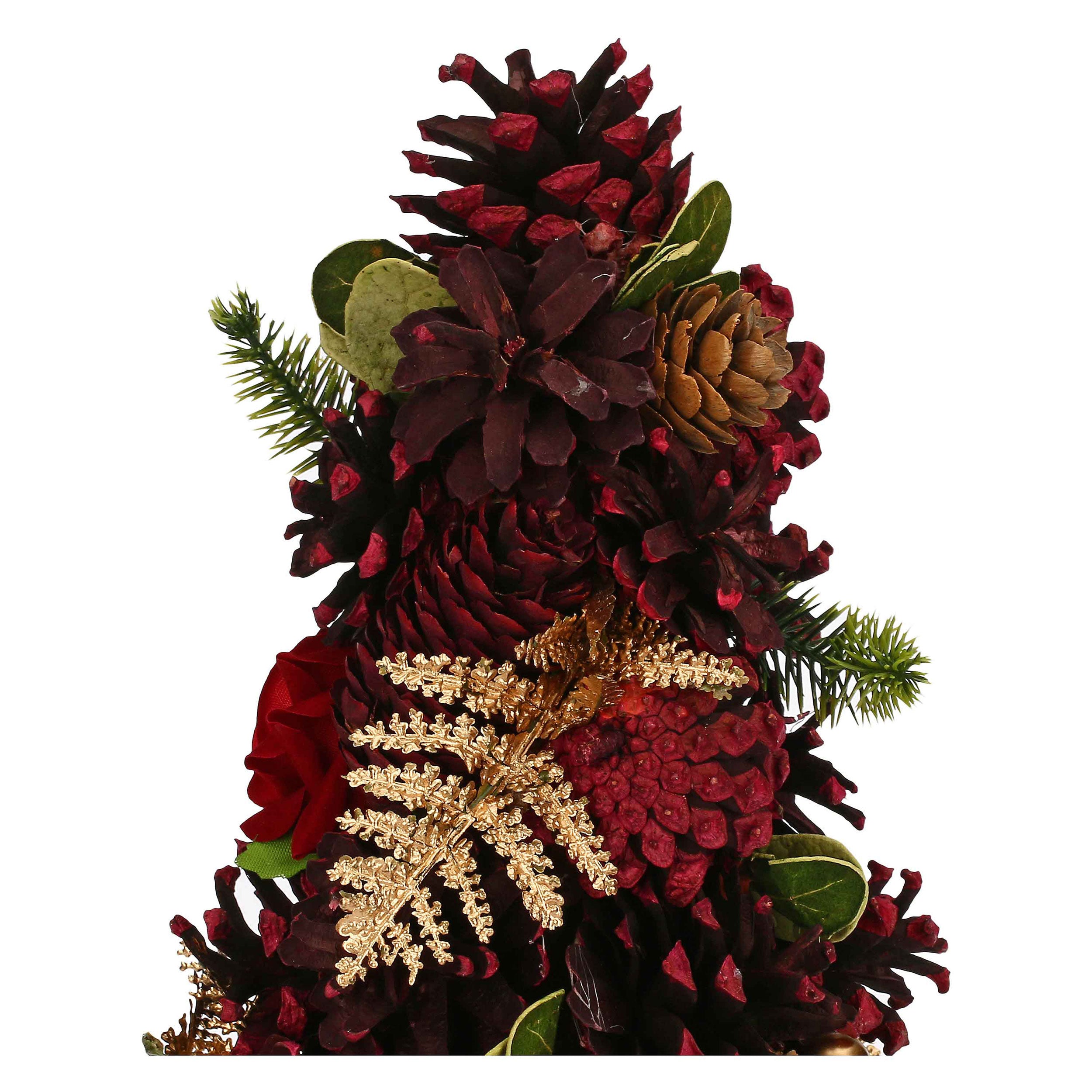 Set da 2, Cono, Quasirosso - Legno E Materiali Naturali, H 40 cm