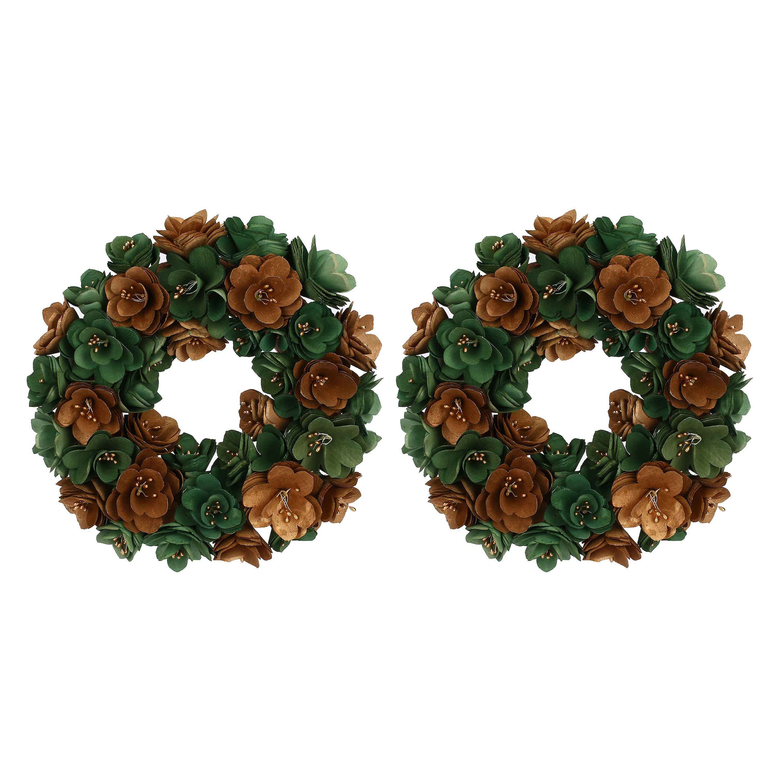 Set da 2, Ghirlanda, Loronelverde - Legno E Materiali Naturali, D 38 cm