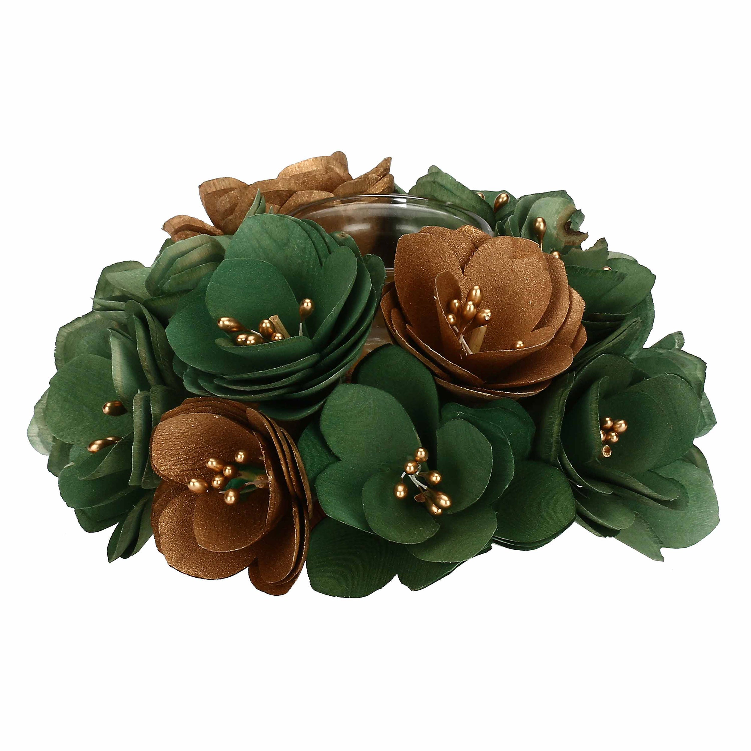 Set da 4, Porta T Light Sfera, Loronelverde - Legno E Materiali Naturali, D 20 cm