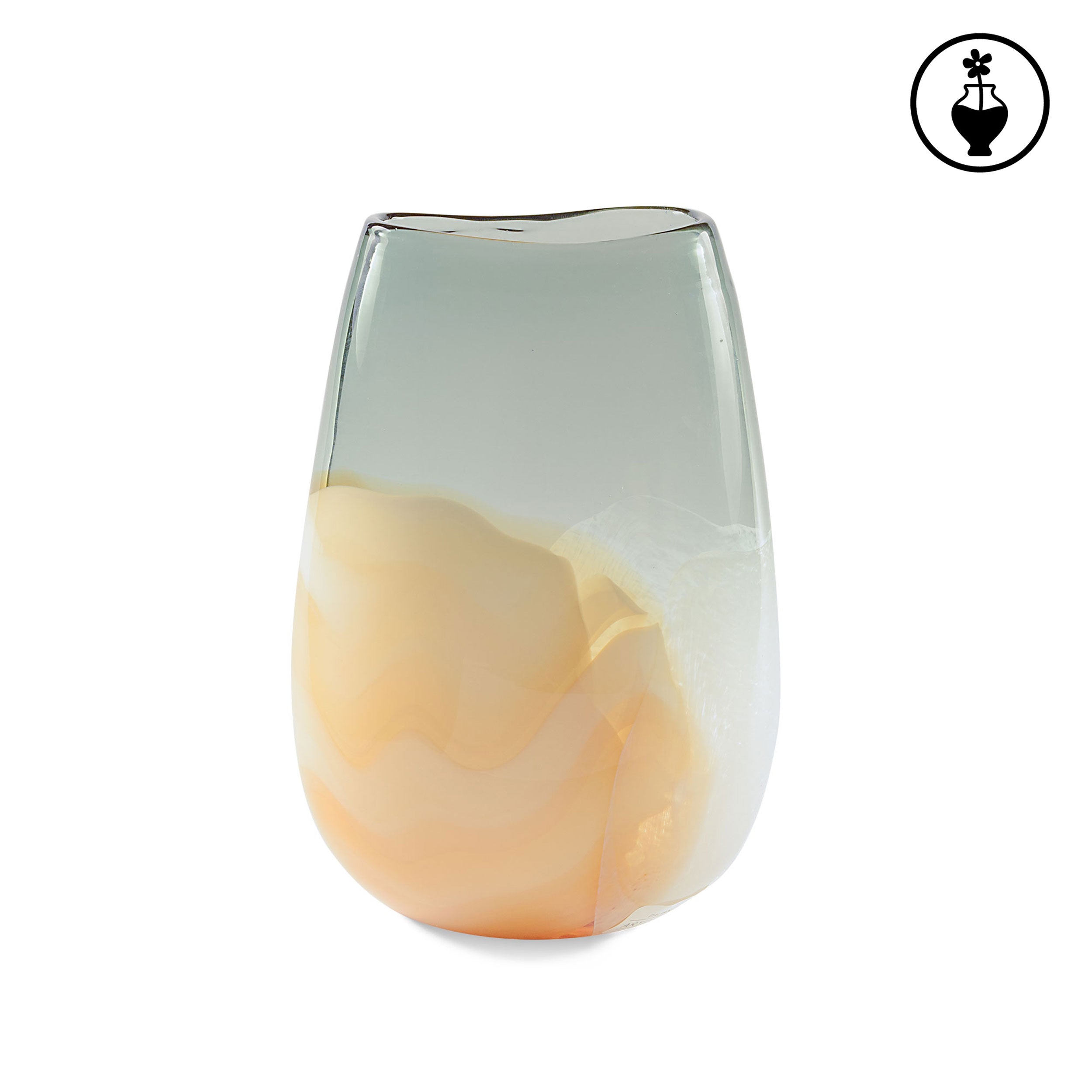 Vaso M, Intonato - Vetro, 16x16x23 cm