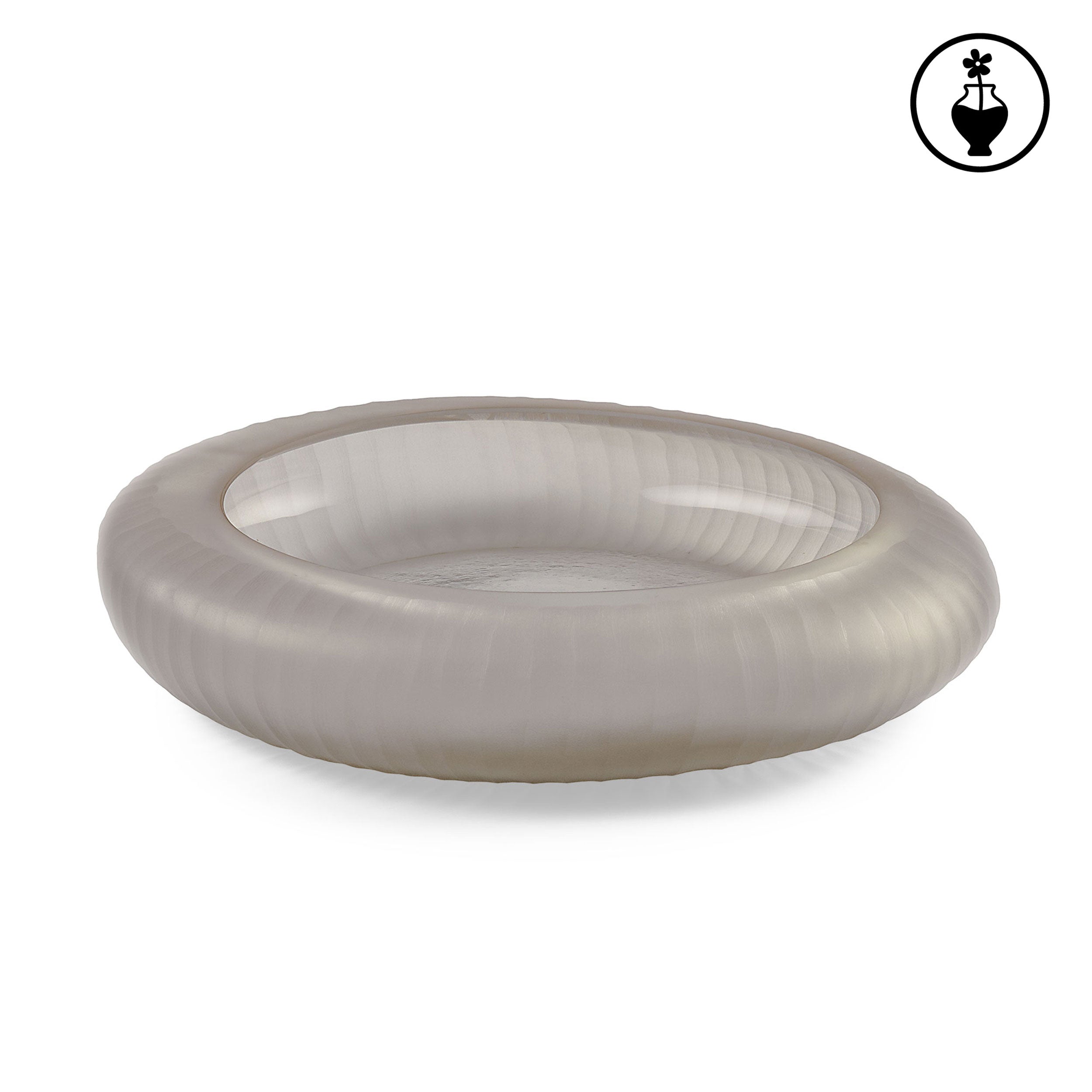 Vaso Basso, Striati - Vetro, 36,5x30x7,5 cm