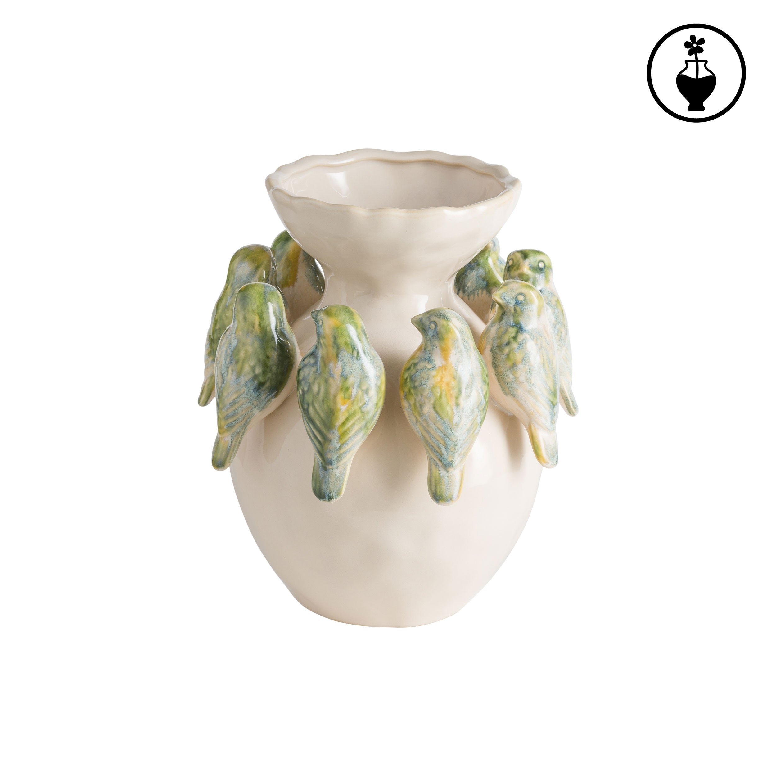 Vaso Uccellini M, Vedetta - Porcellana, 20,8x20,8x25x5 cm