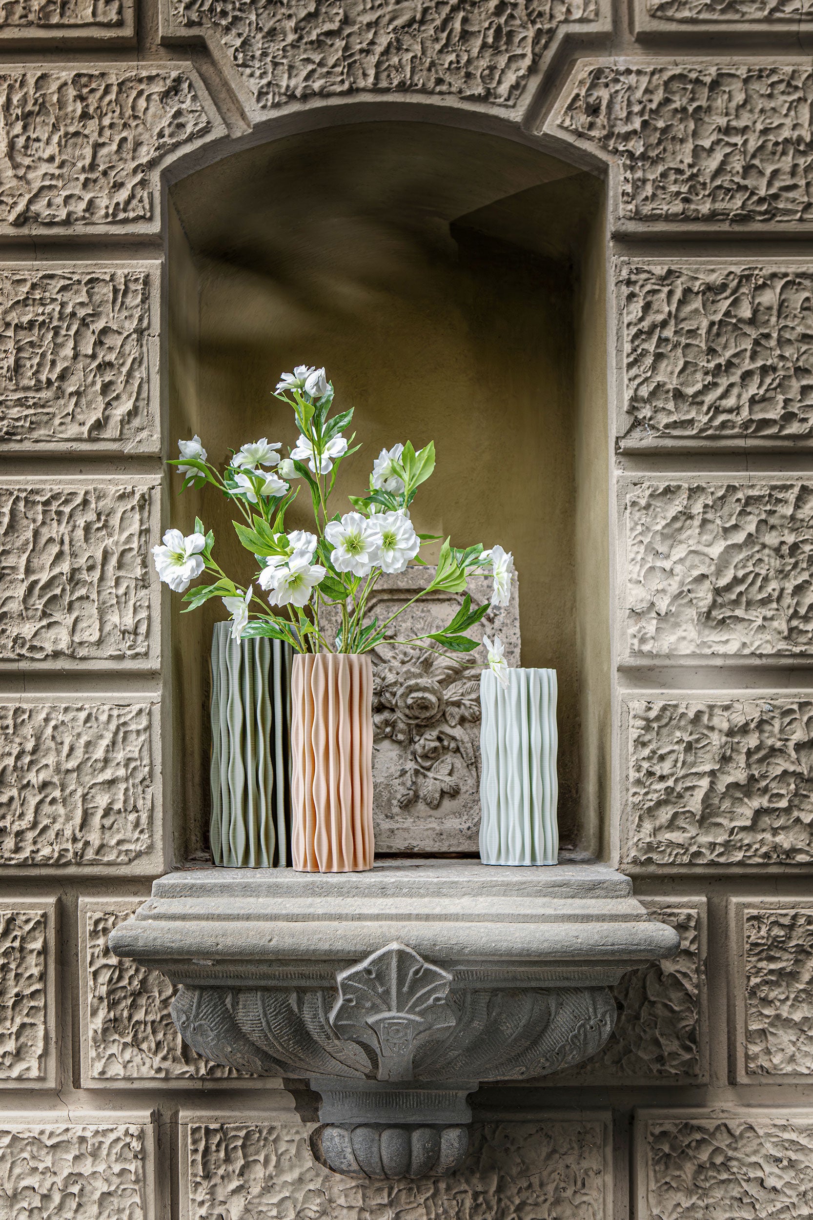 Vase L, Athena - Ceramic, 16x16x40 cm