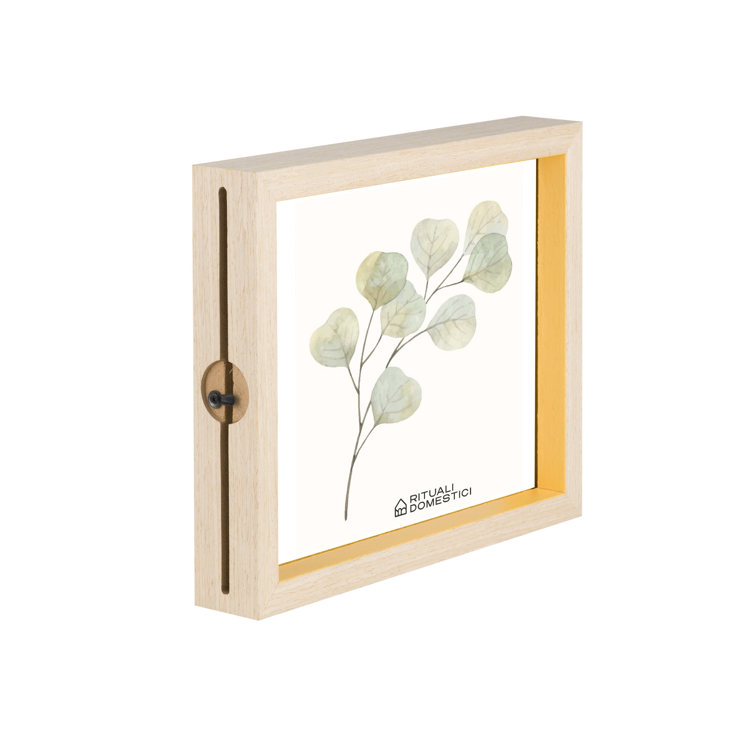 Portaf Double Giallo, Senzafiltri - Legno, vetro, 21x4x26 cm