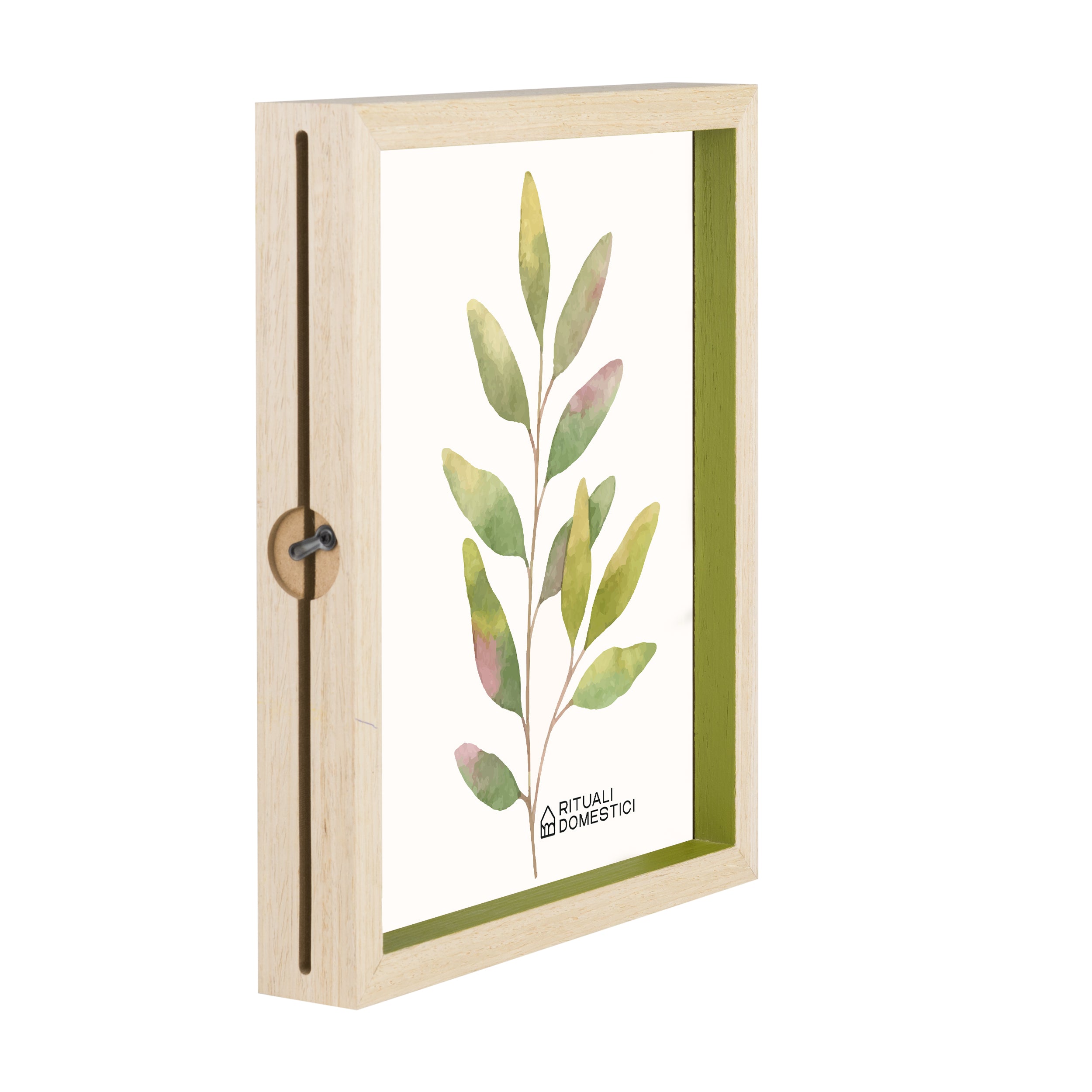 Portafoto Double Verde, Senzafiltri - Legno, vetro, 29x4x24 cm