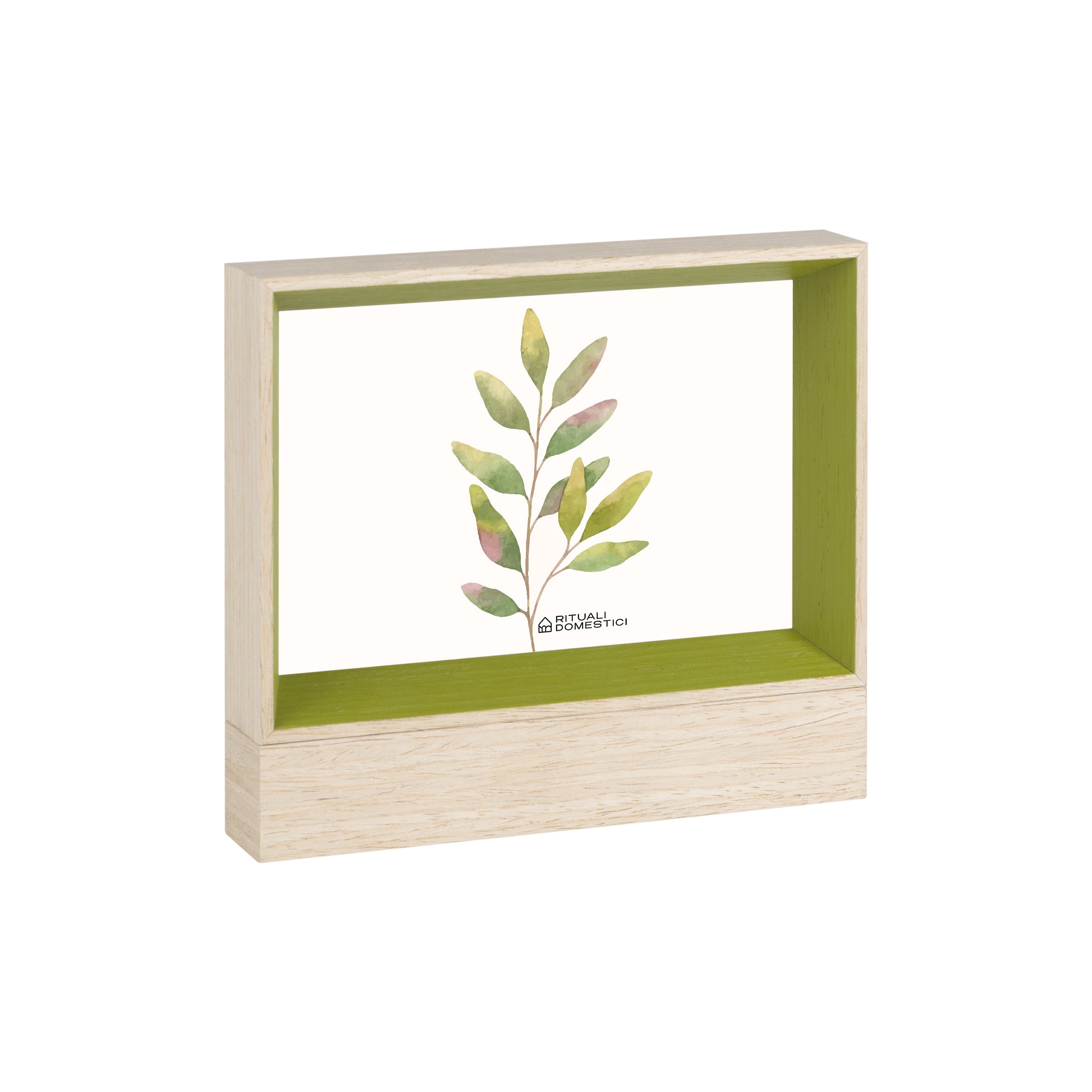 Portafoto Verde, Senzafiltri - Legno, vetro, 17x3x15 cm
