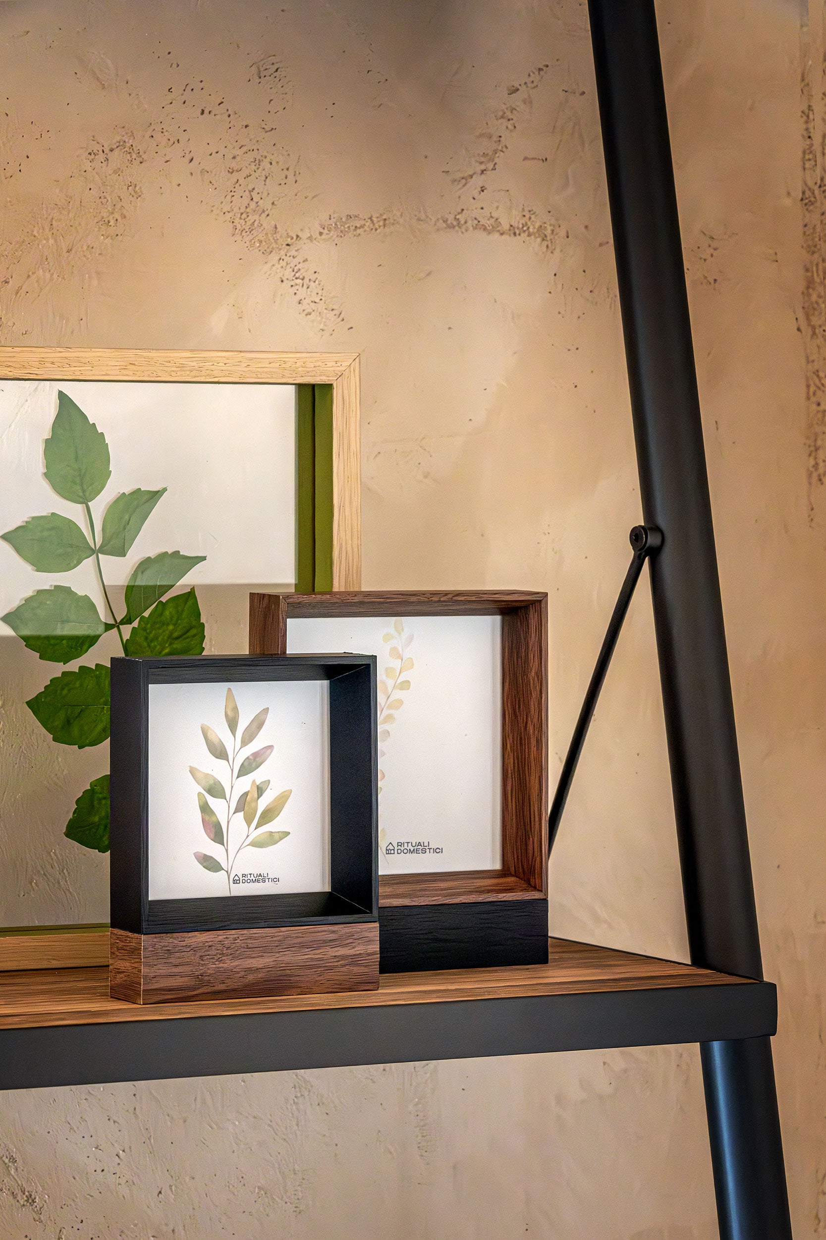 Portafoto Nero L, Senzafiltri - Legno, vetro, 17x3x20 cm