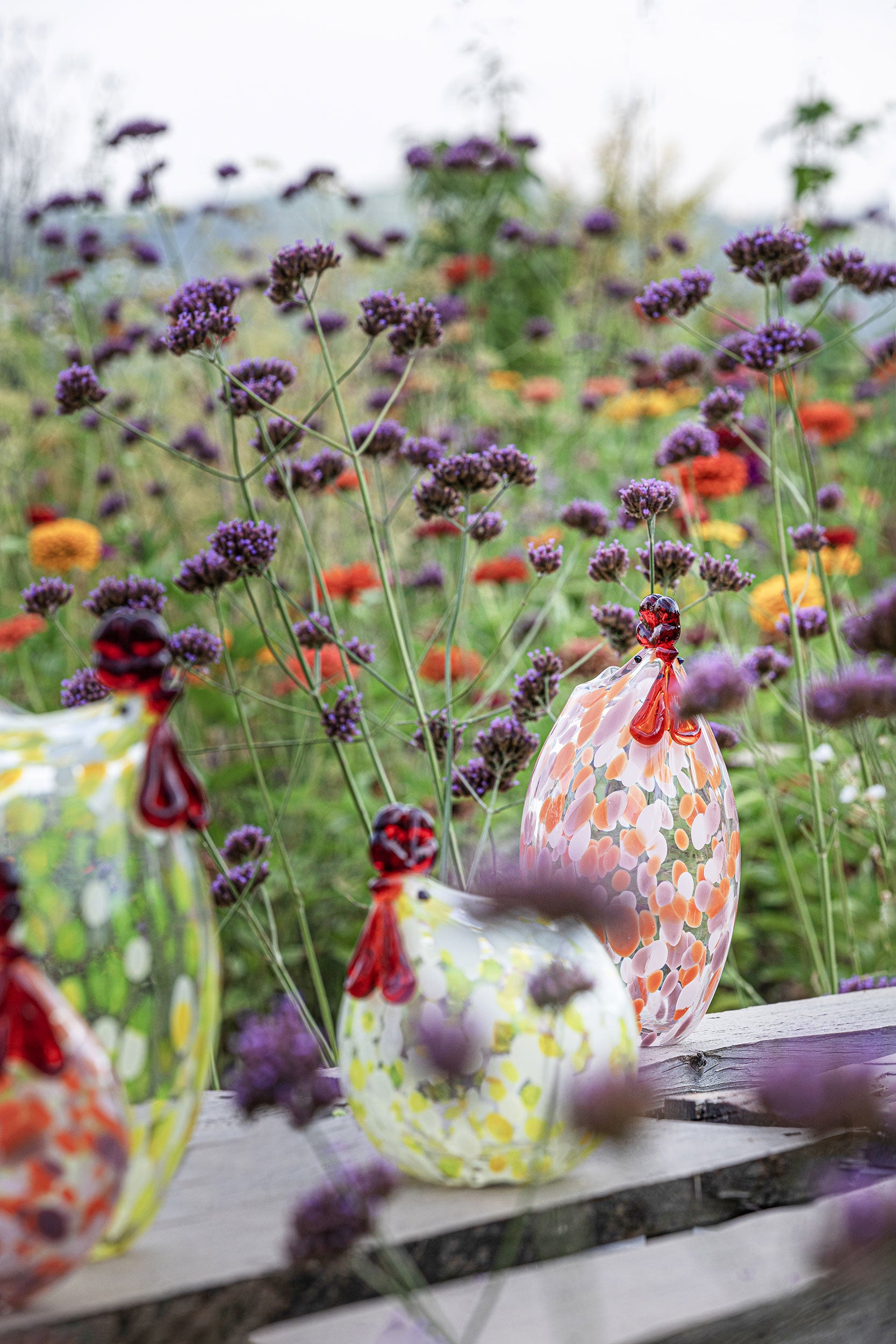 Gallina Alta Rosa, Rosamunda - Vetro Soffiato, 13,5x13,5x27,5 cm