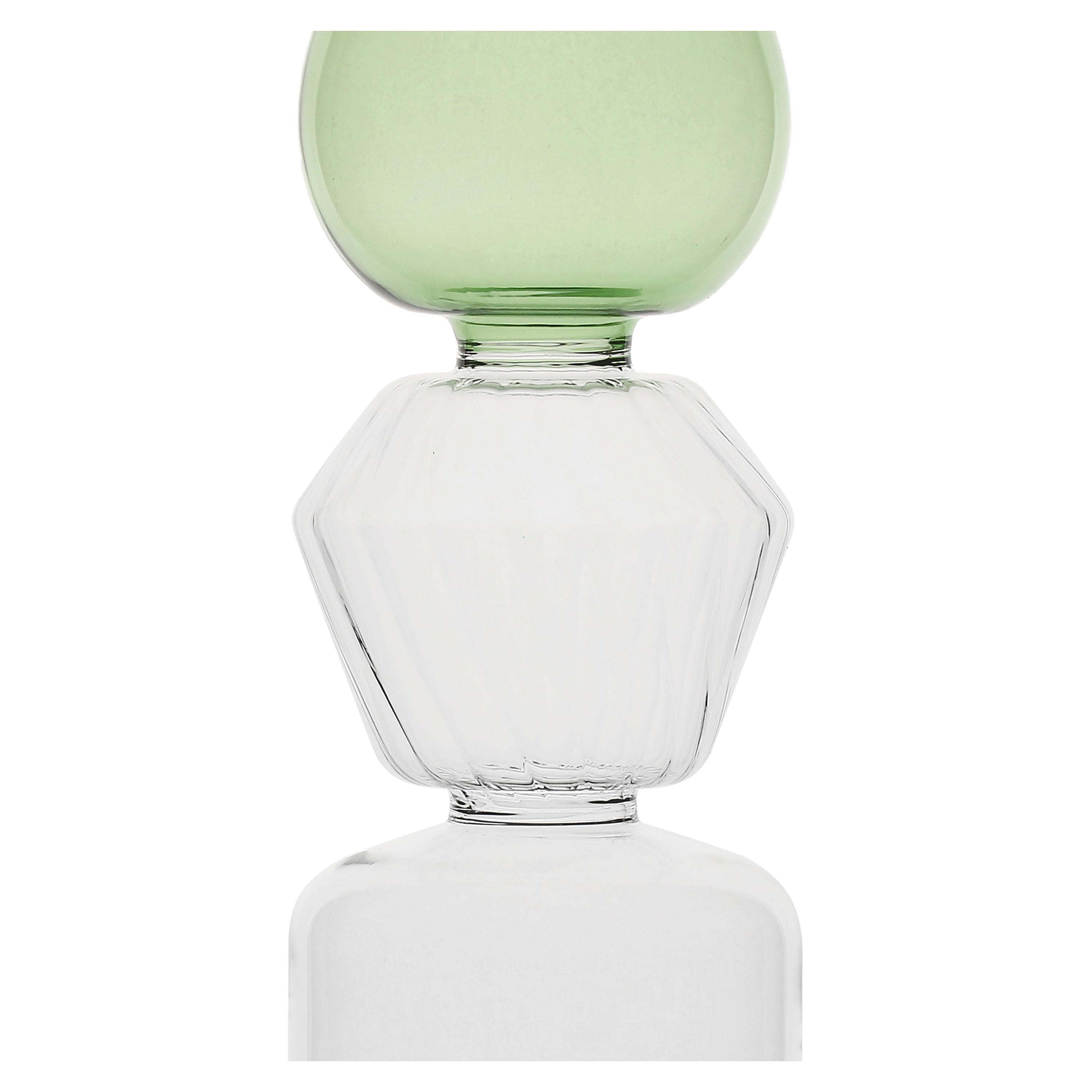 Vaso Monofiore L Verde, Versavice - Vetro Borosilicato, 10x10x28 cm
