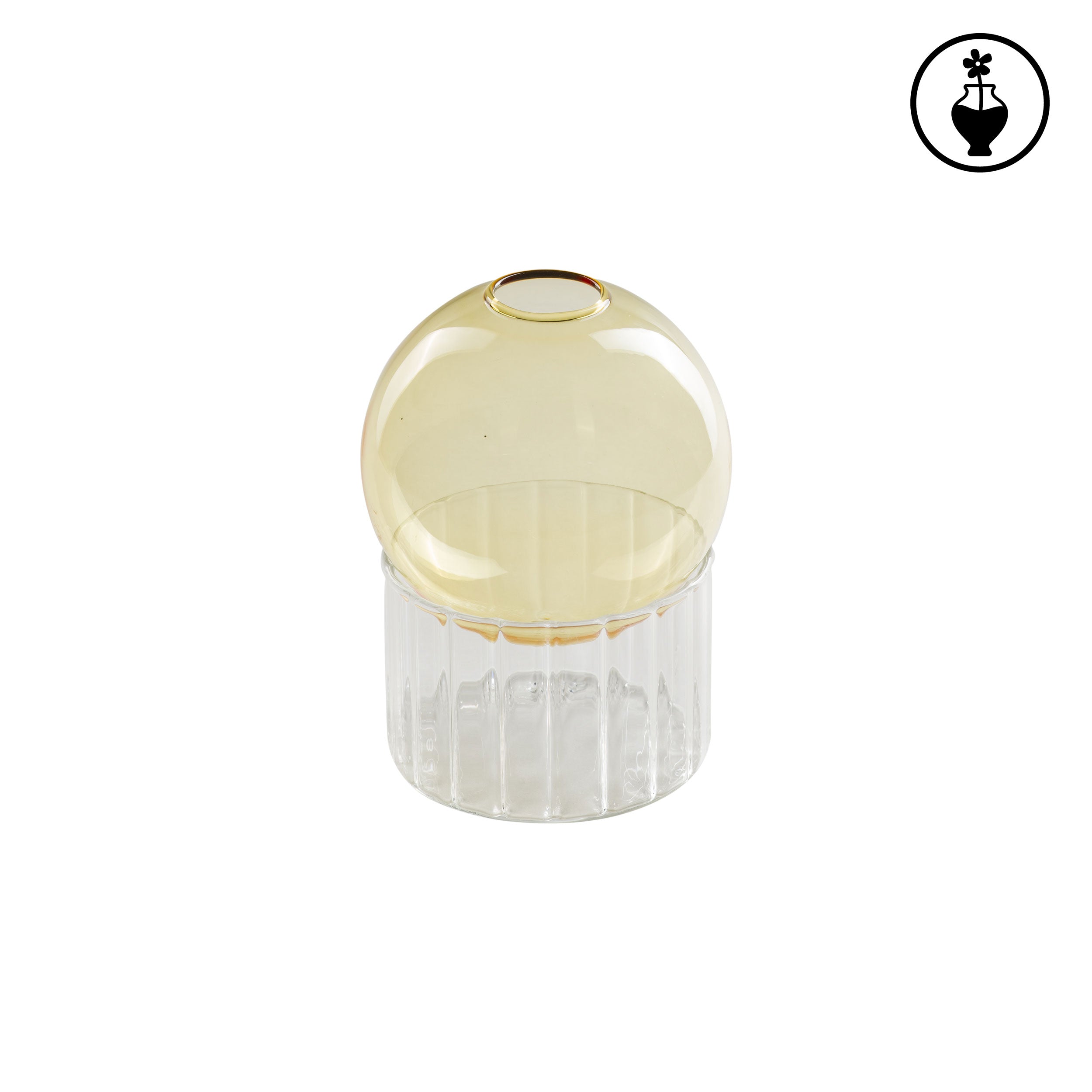 Vaso Basso Giallo, Allacorte - Vetro Borosilicato, 10x10x14 cm