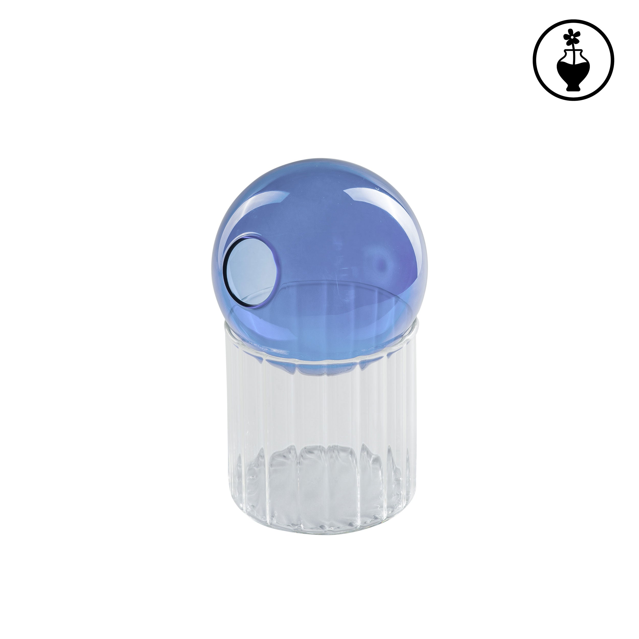 Vaso Medio Azzurro, Allacorte - Vetro Borosilicato, 10x10x17 cm