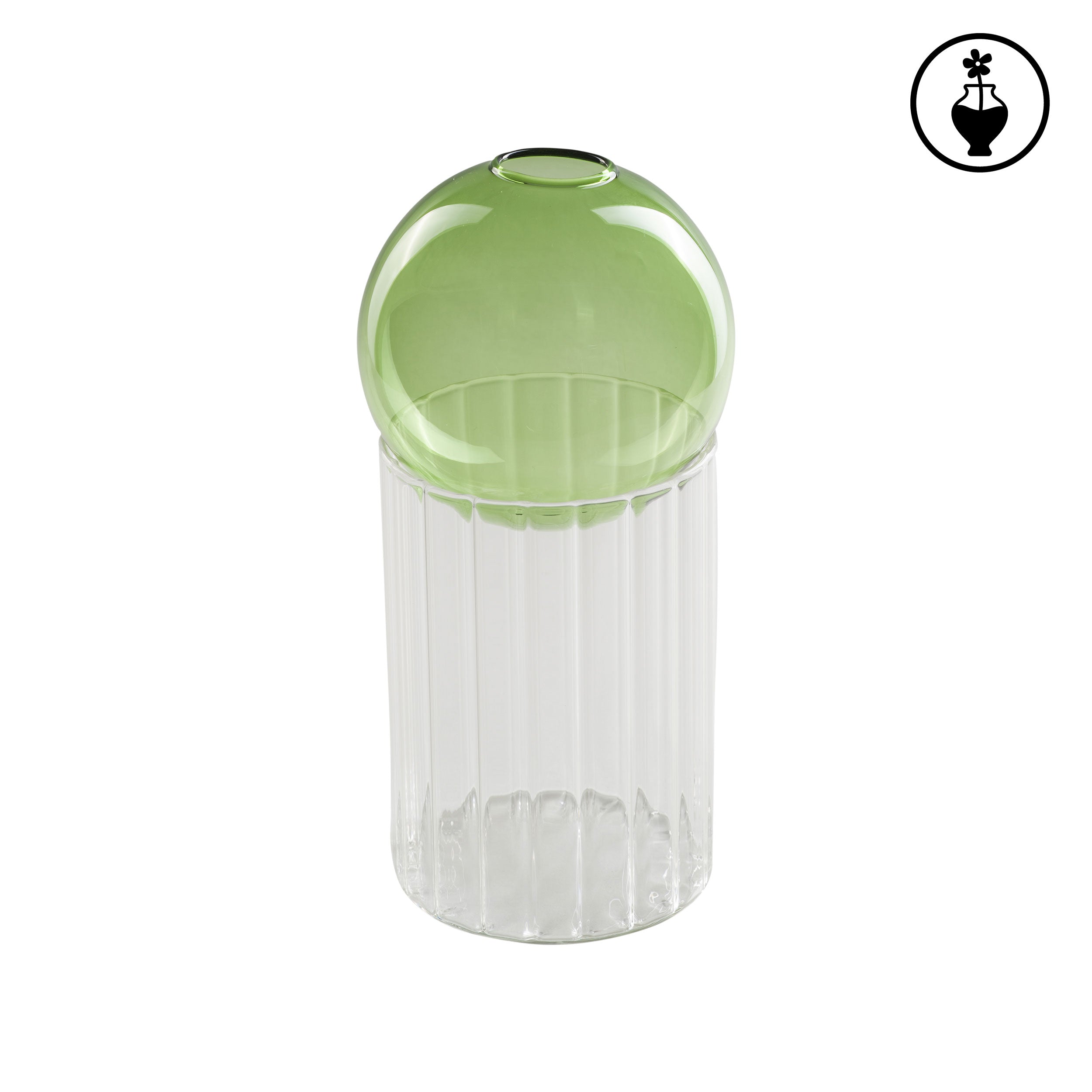 Vaso Alto Verde, Allacorte - Vetro Borosilicato, 10x10x20 cm