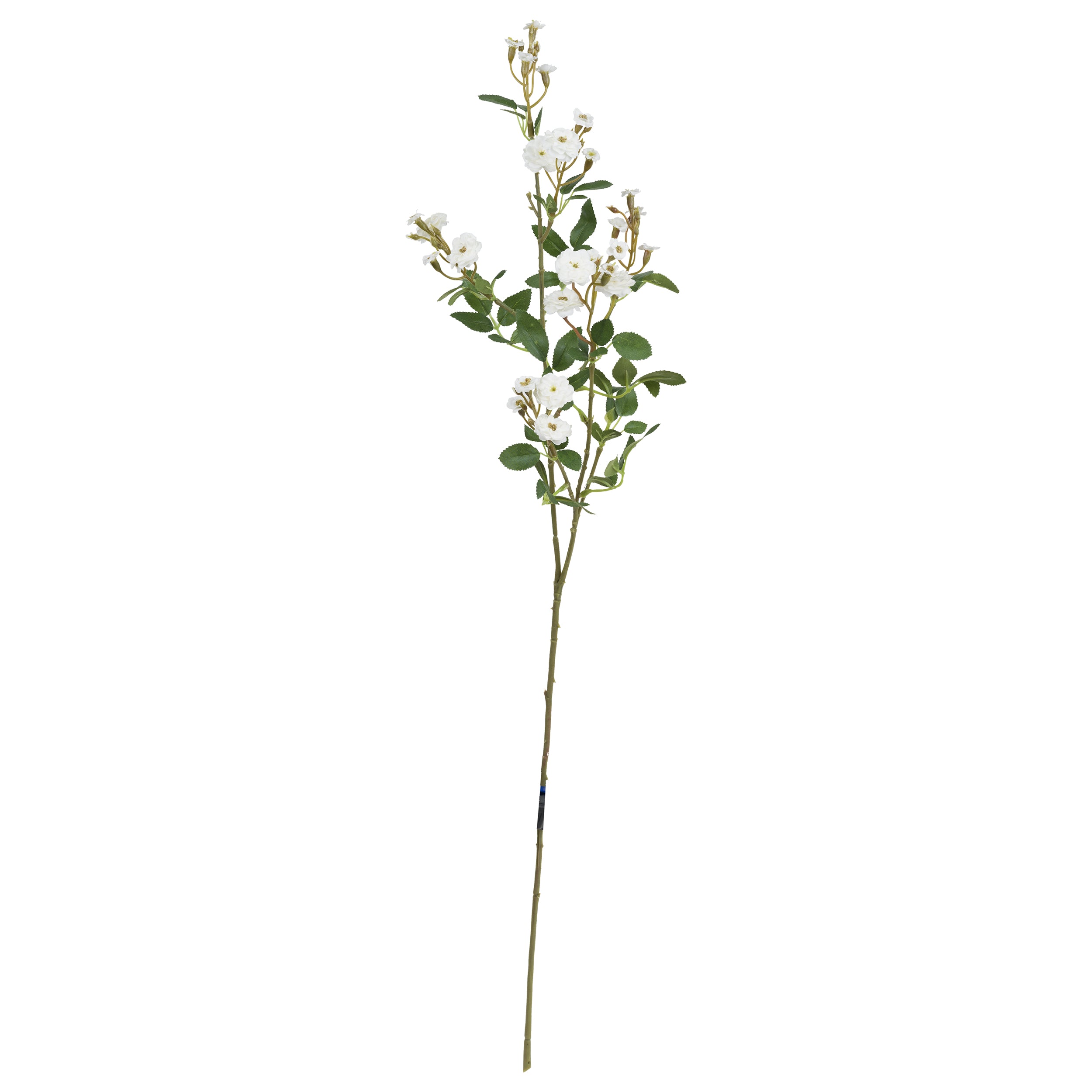 Set da 12, Rosellina Ramificata Bianca, Fiorile - Poliestere, ferro, 77 cm