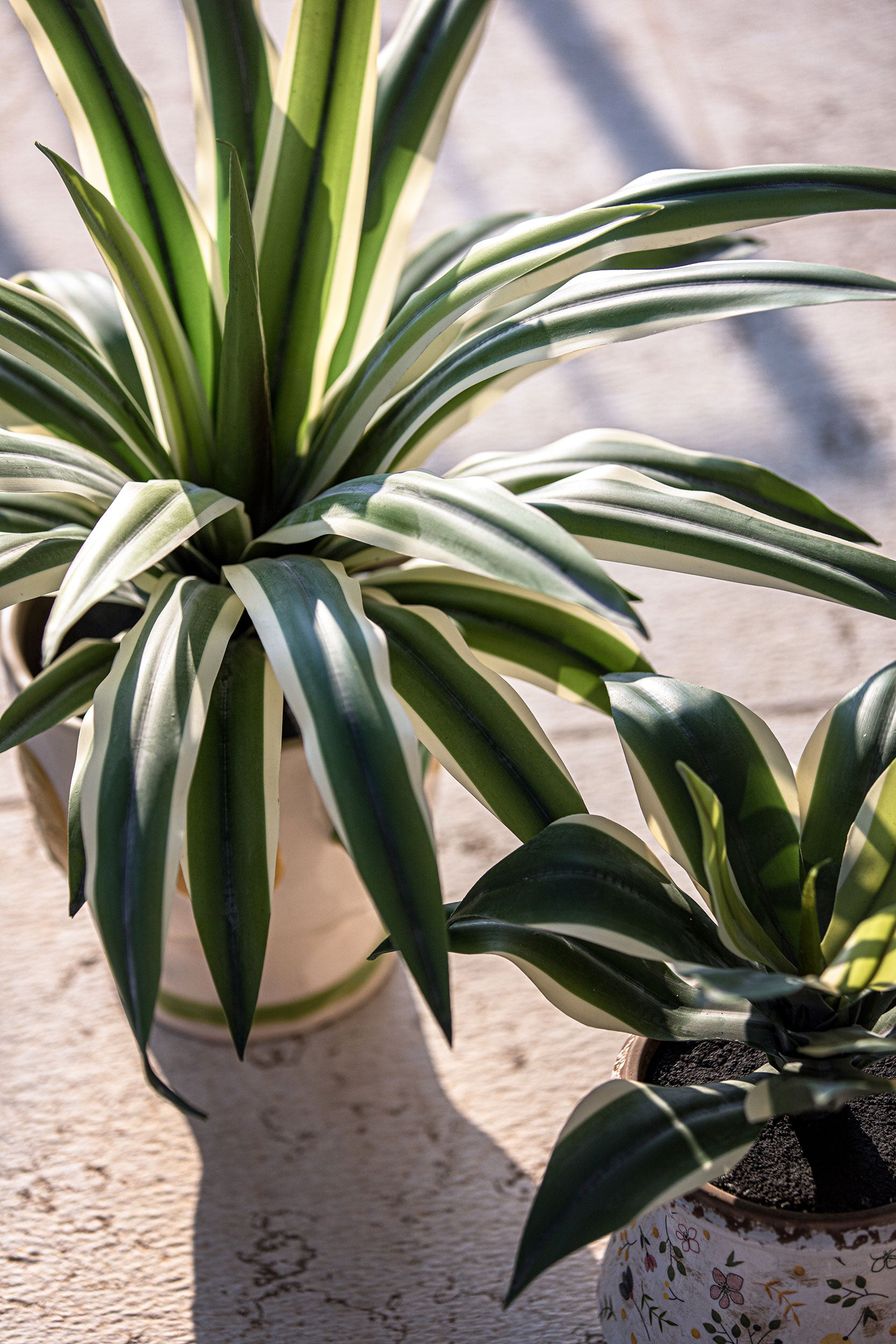 Set da 2, Agave S, Piantala - Polietilene, ferro, Polipropilene, sabbia, 28 cm Ø 13 cm