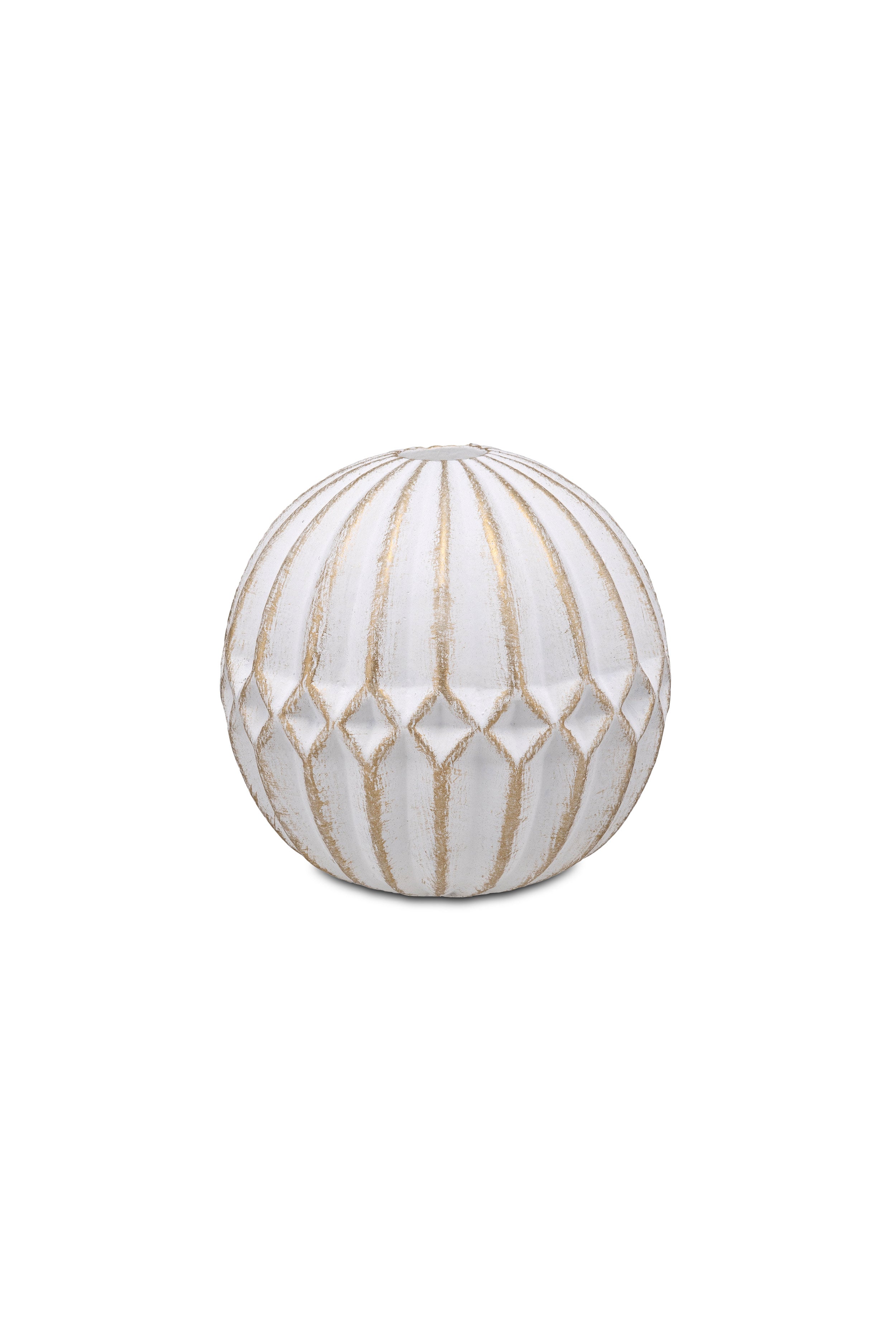 Set da 2, Portacandela Righe Bianco, Faccioluce - Cemento, 12x12x12 cm