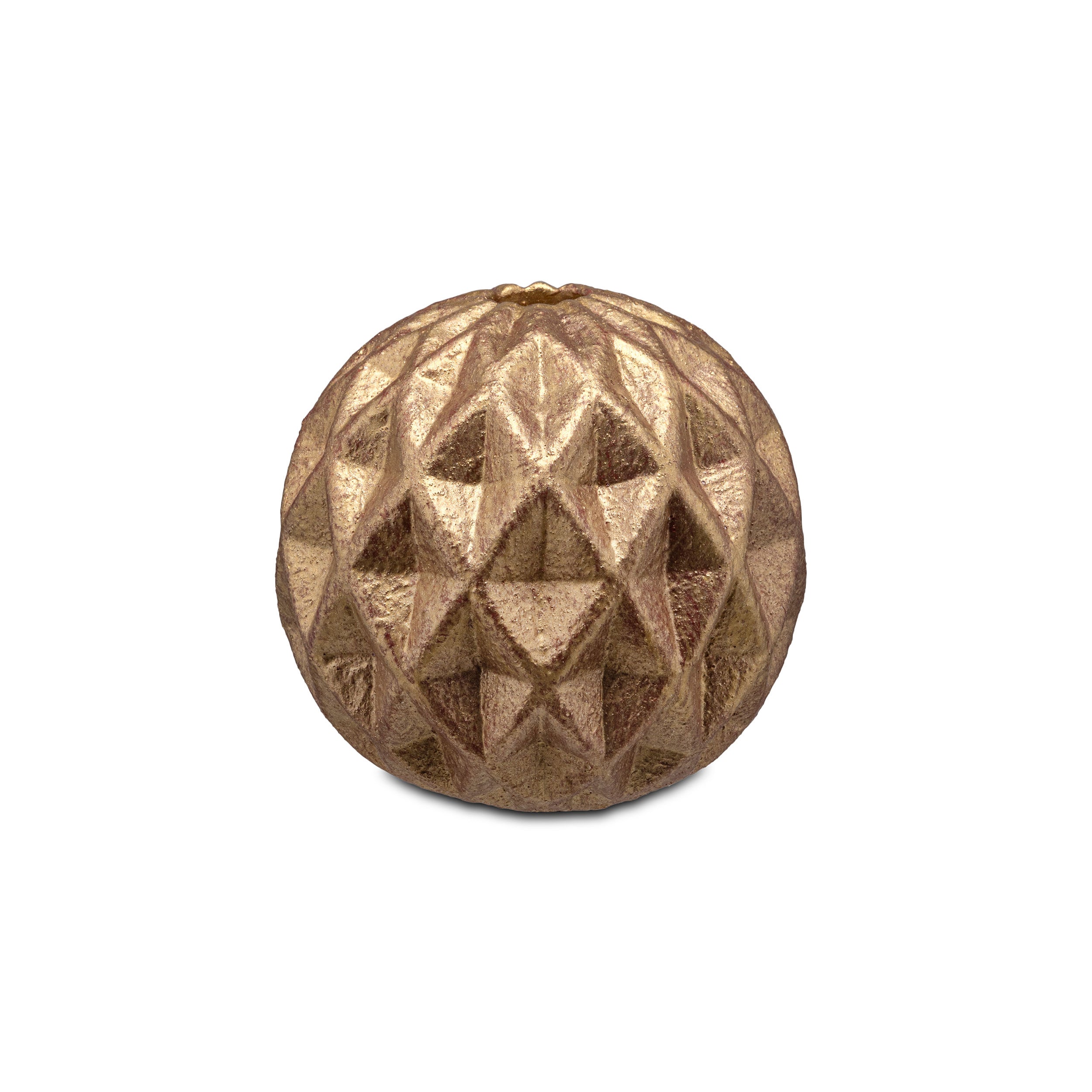 Set da 2, Portacandela Rombi Oro, Faccioluce - Cemento, 12x12x12 cm