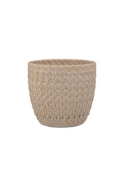 Cachepot L, Double Mesh - Cement, 20x20x18.5