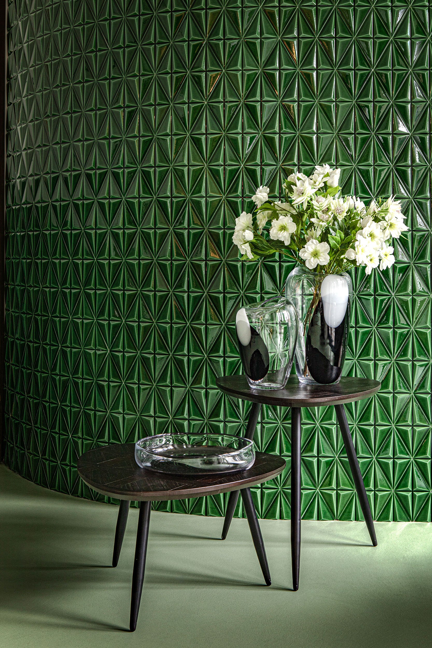 Centrotavola, Inchiostro - Vetro, 31,5x31,5x6 cm