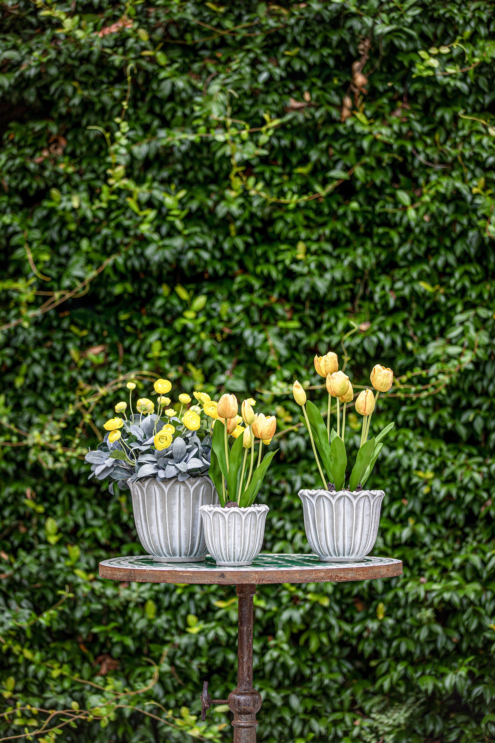 Set da 2 - Campanula Cachepot M - Cemento,20x20x16.5 cm