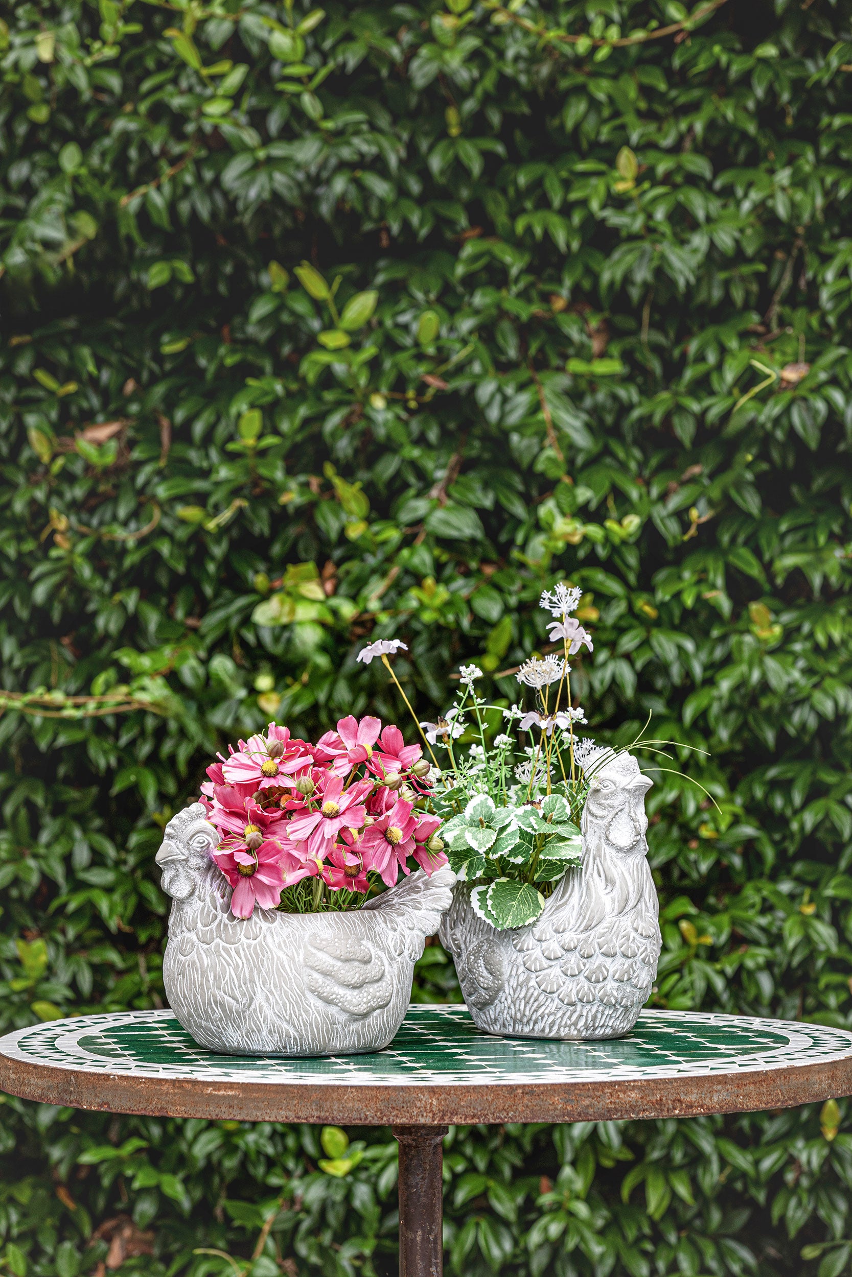 Set da 2 - Ioete Cachepot Gallo  - Cemento,26.5x14x23.5 cm