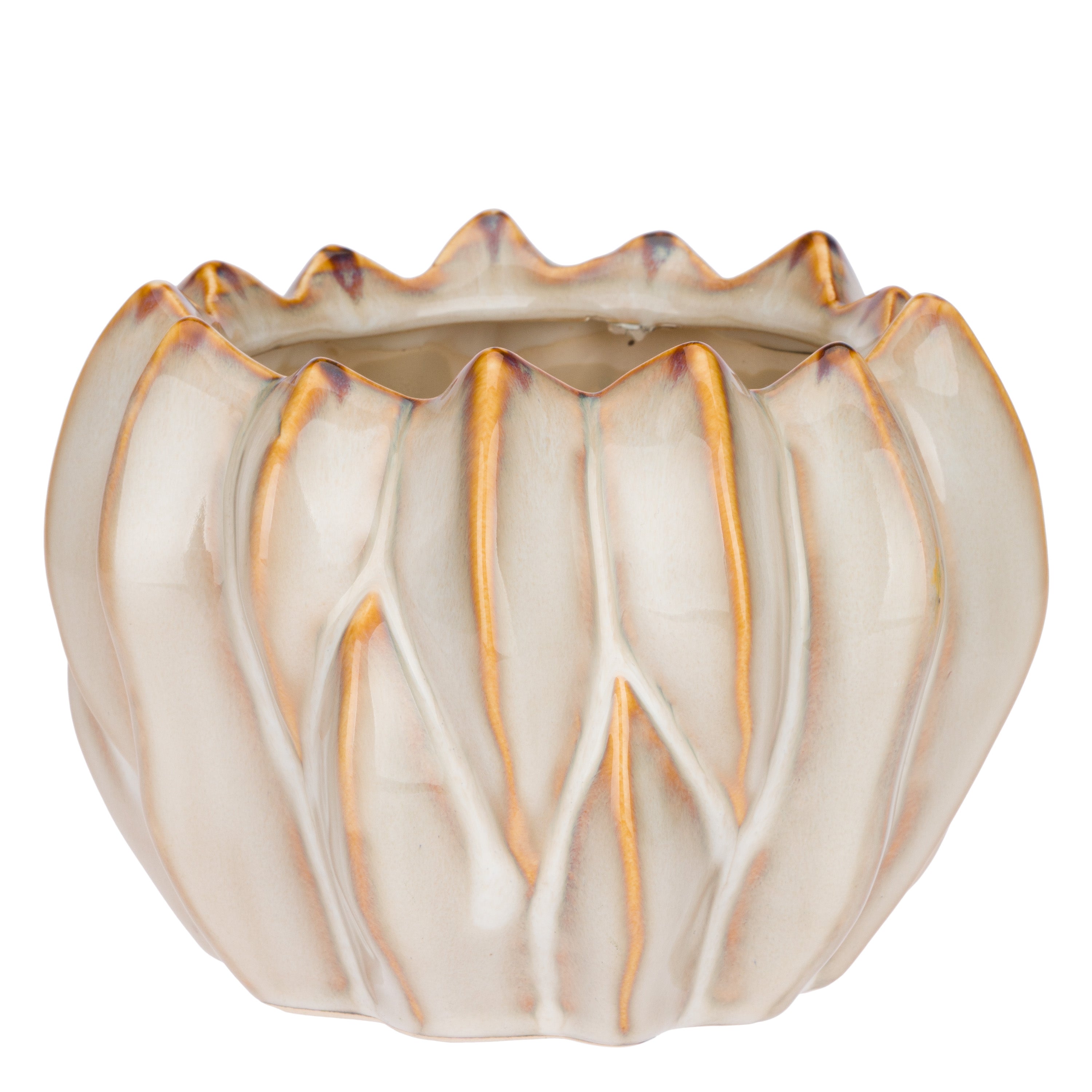 Set da 2 - Brassica Cachepot S Crema - Stoneware,Ø17x12,5 cm