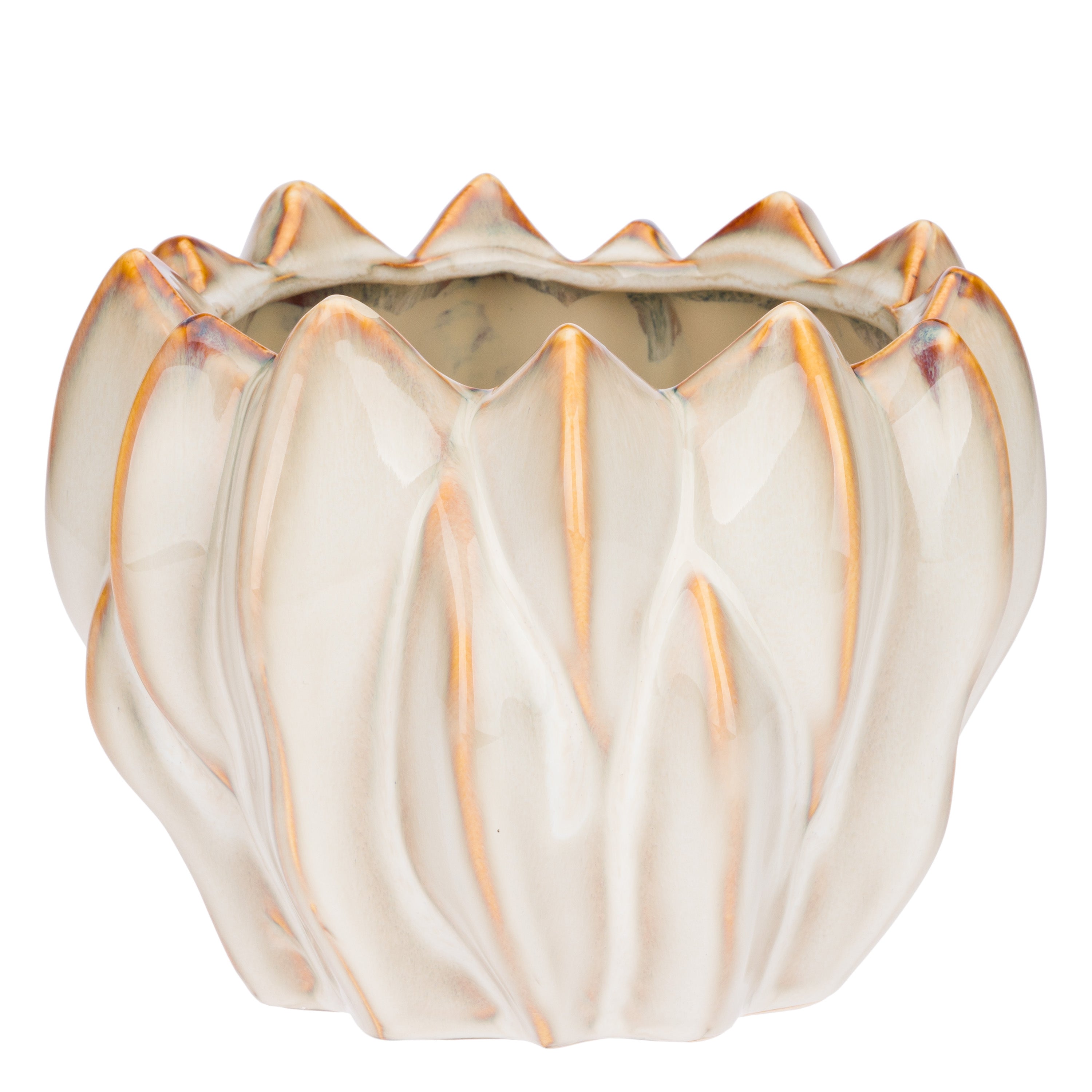 Set da 2 - Brassica Cachepot M Crema - Stoneware,Ø19x15 cm