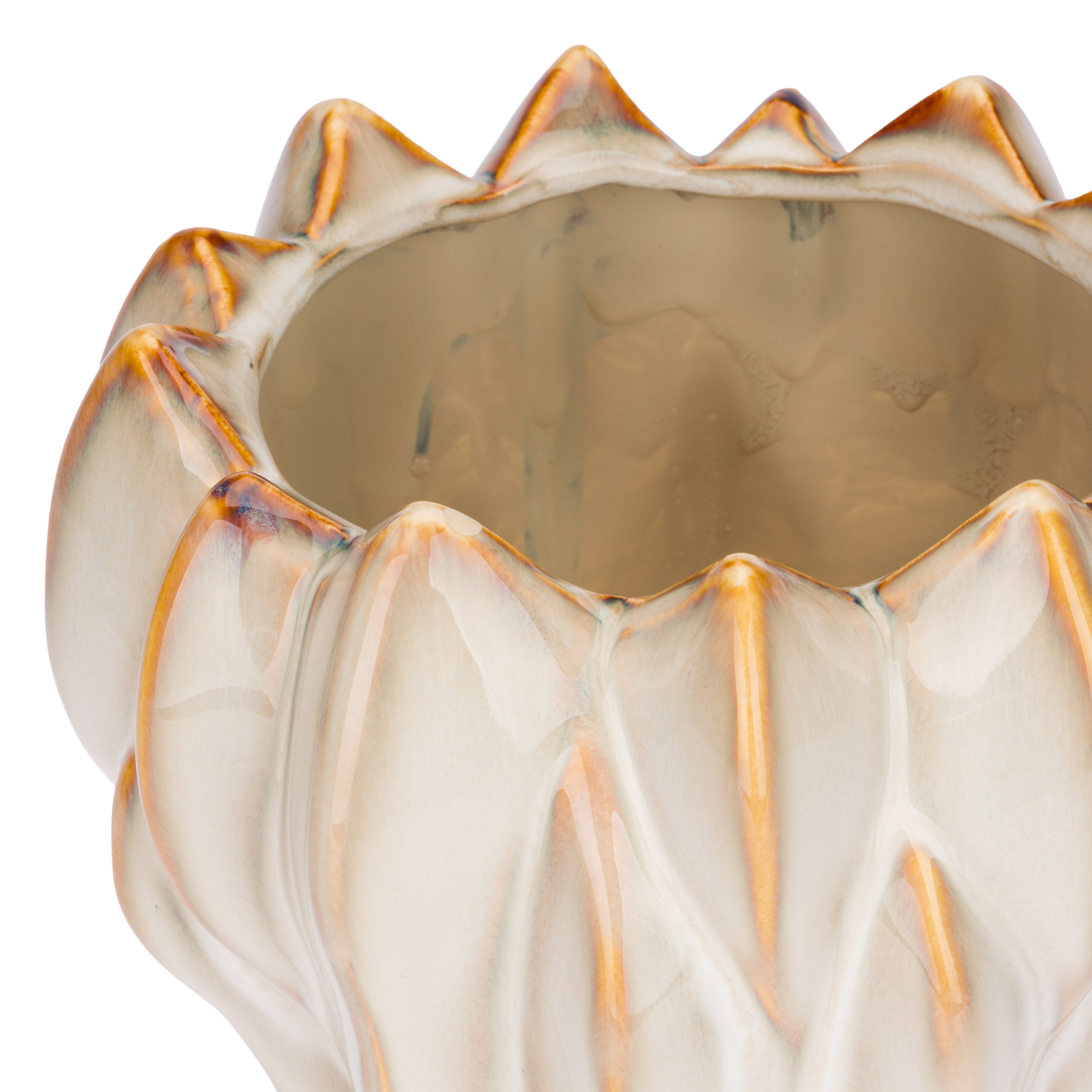 Set da 2 - Brassica Cachepot M Crema - Stoneware,Ø19x15 cm