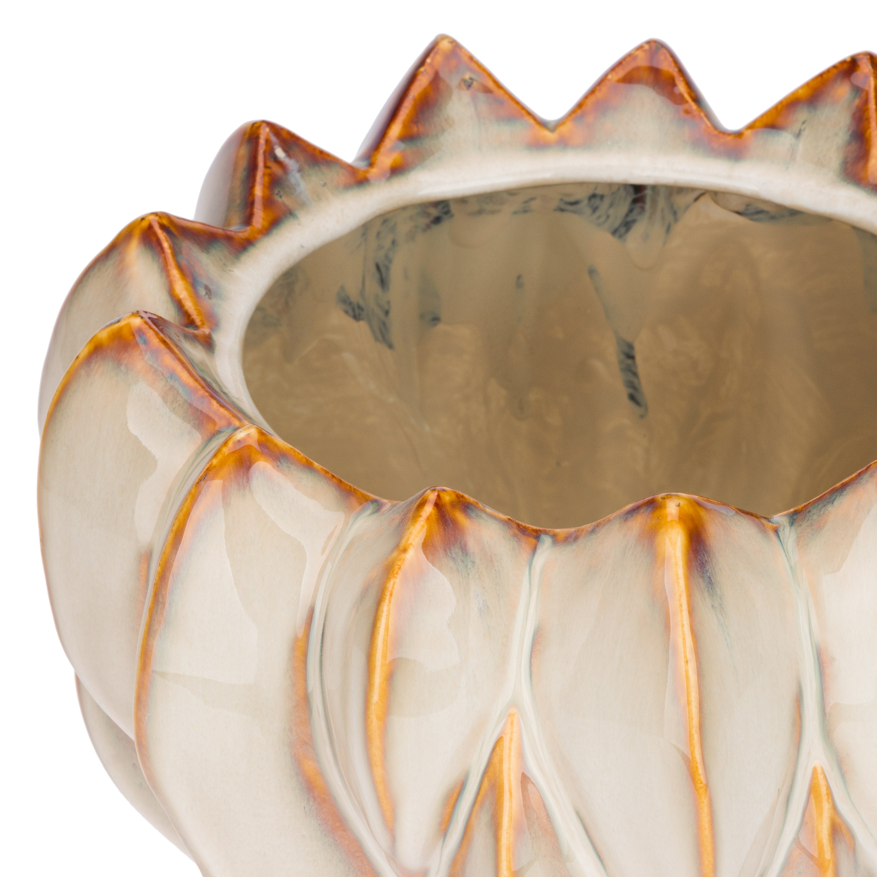 Brassica Cachepot L Crema - Stoneware,Ø26x16 cm