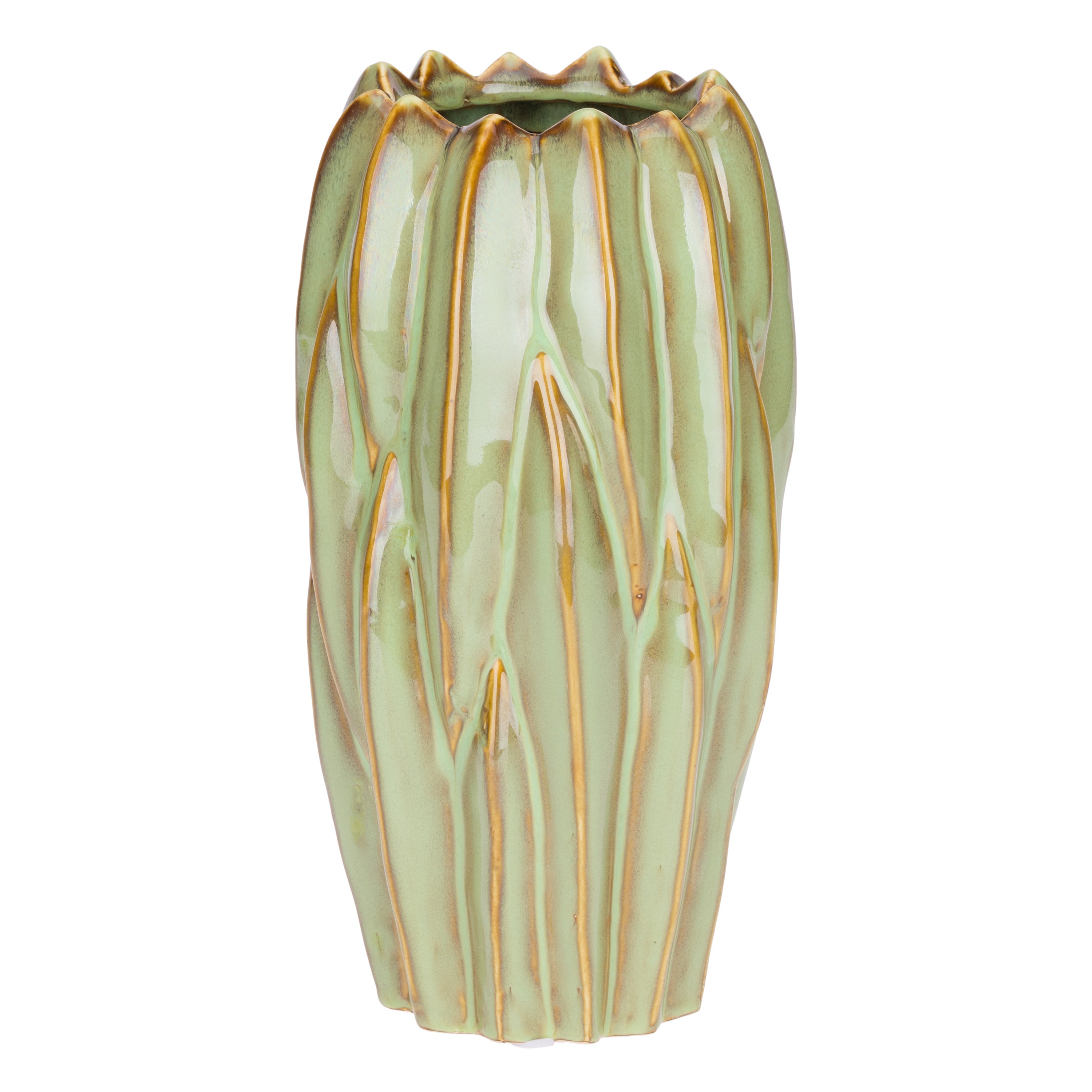 Brassica Vaso Verde - Stoneware,Ø13xh27 cm