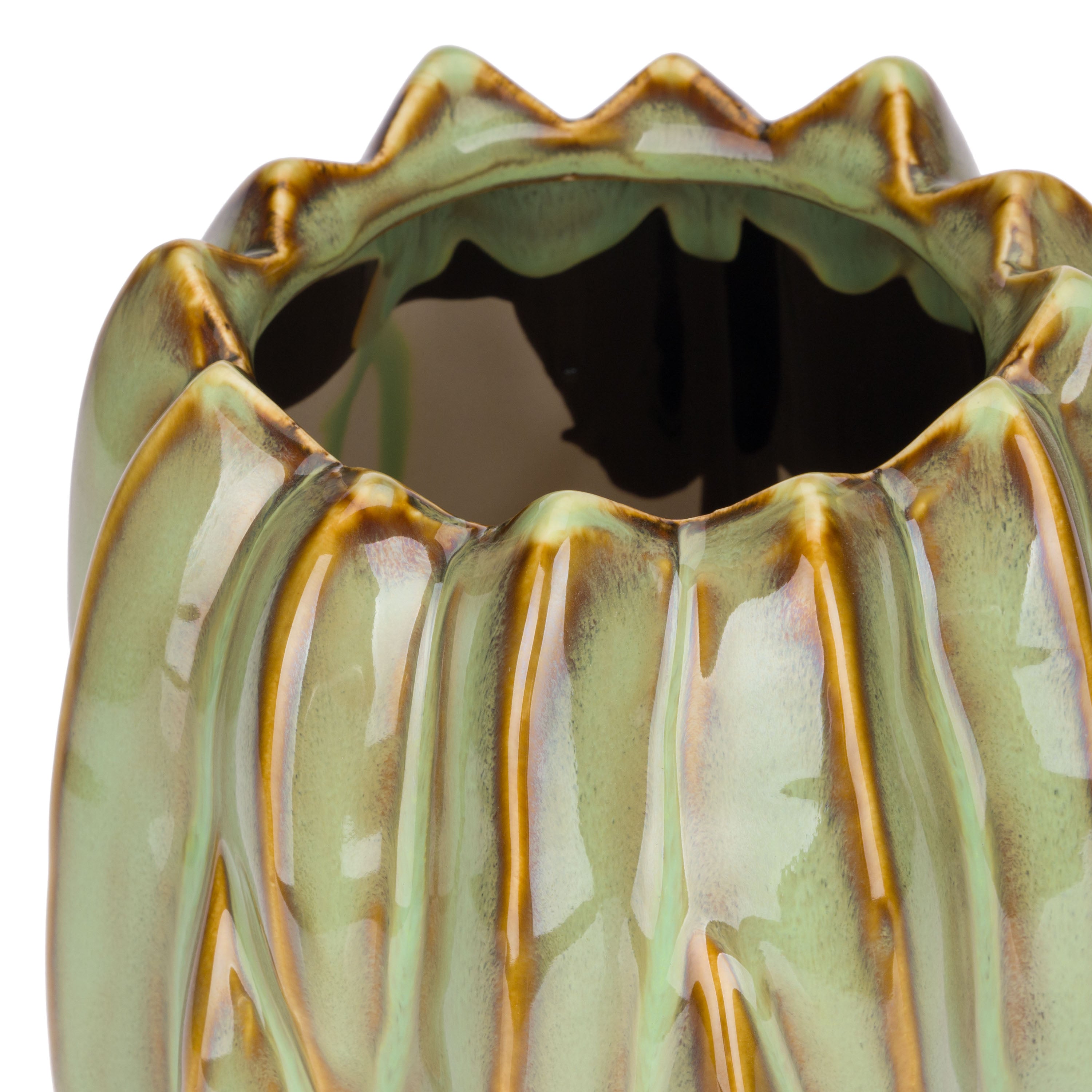 Brassica Vaso Verde - Stoneware,Ø13xh27 cm