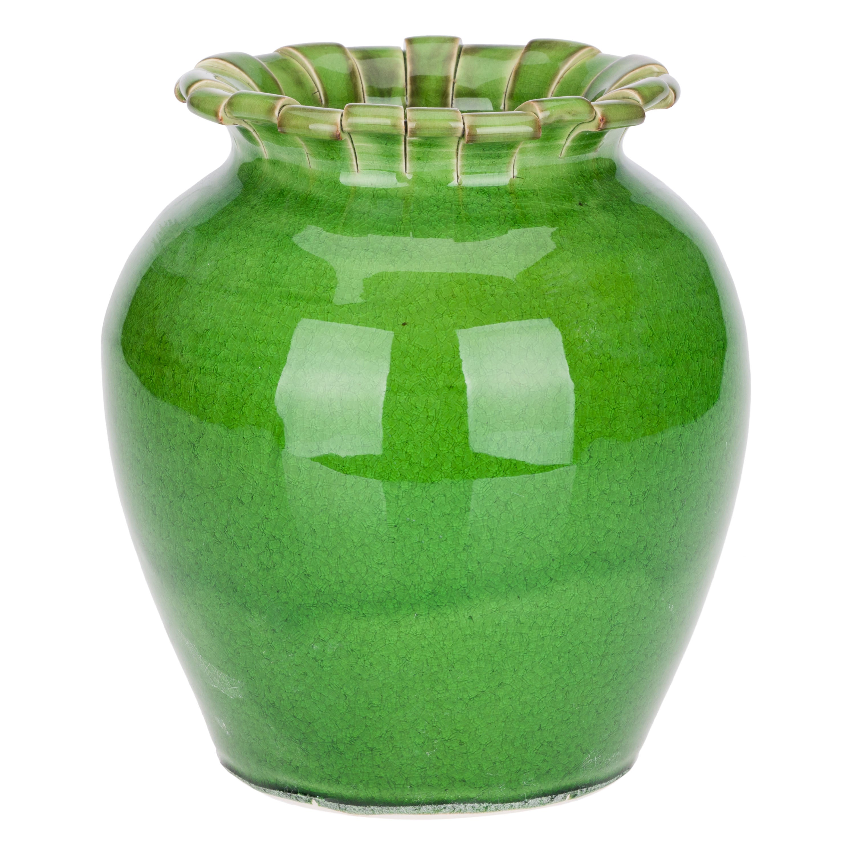 Sfrangiato Vaso M Verde - Terracotta, 19x19x23.5 cm