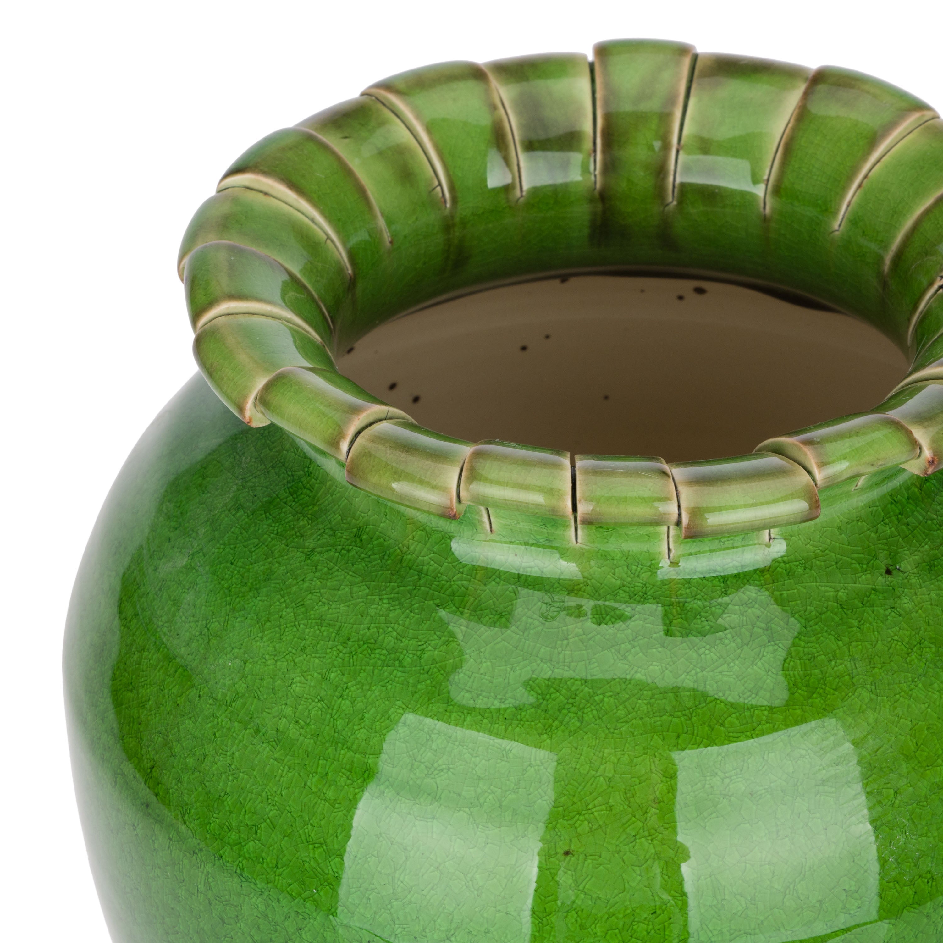 Sfrangiato Vaso M Verde - Terracotta, 19x19x23.5 cm