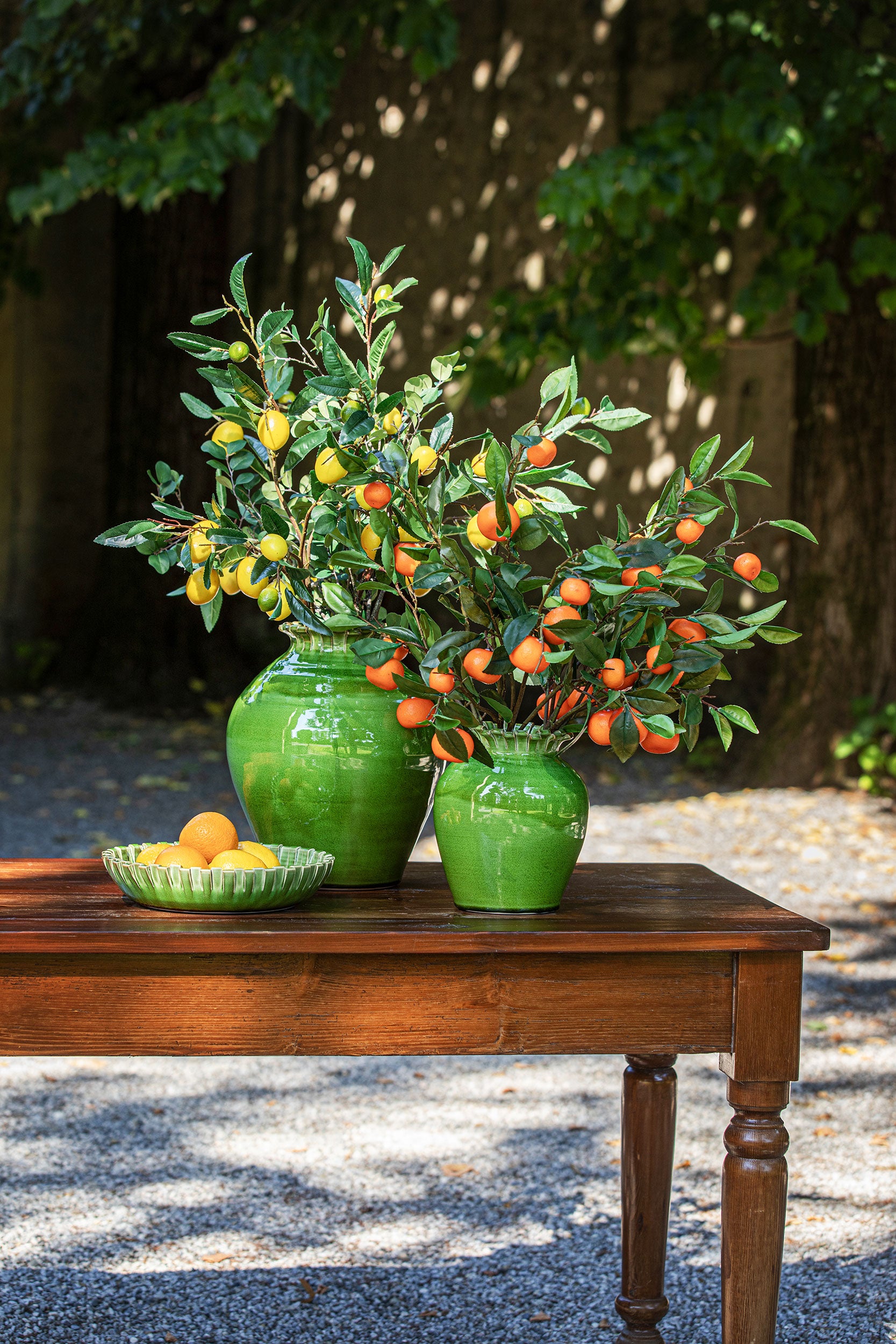 Sfrangiato Vaso M Verde - Terracotta, 19x19x23.5 cm