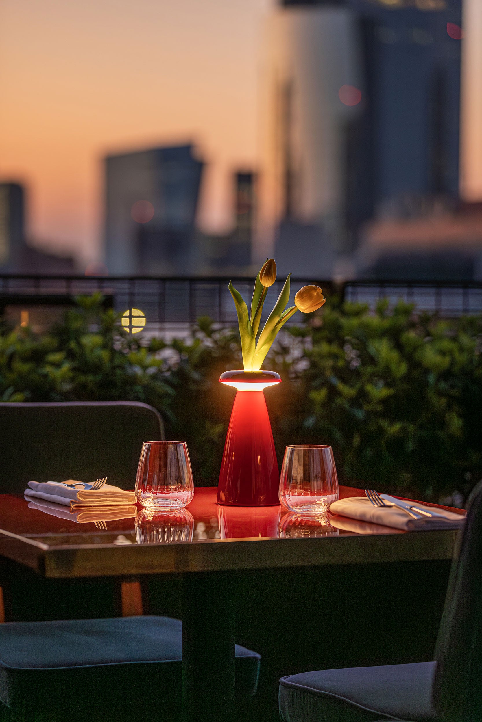 Lampada - Lucilla F47 Rosso - Melamina, Ø10x21 cm